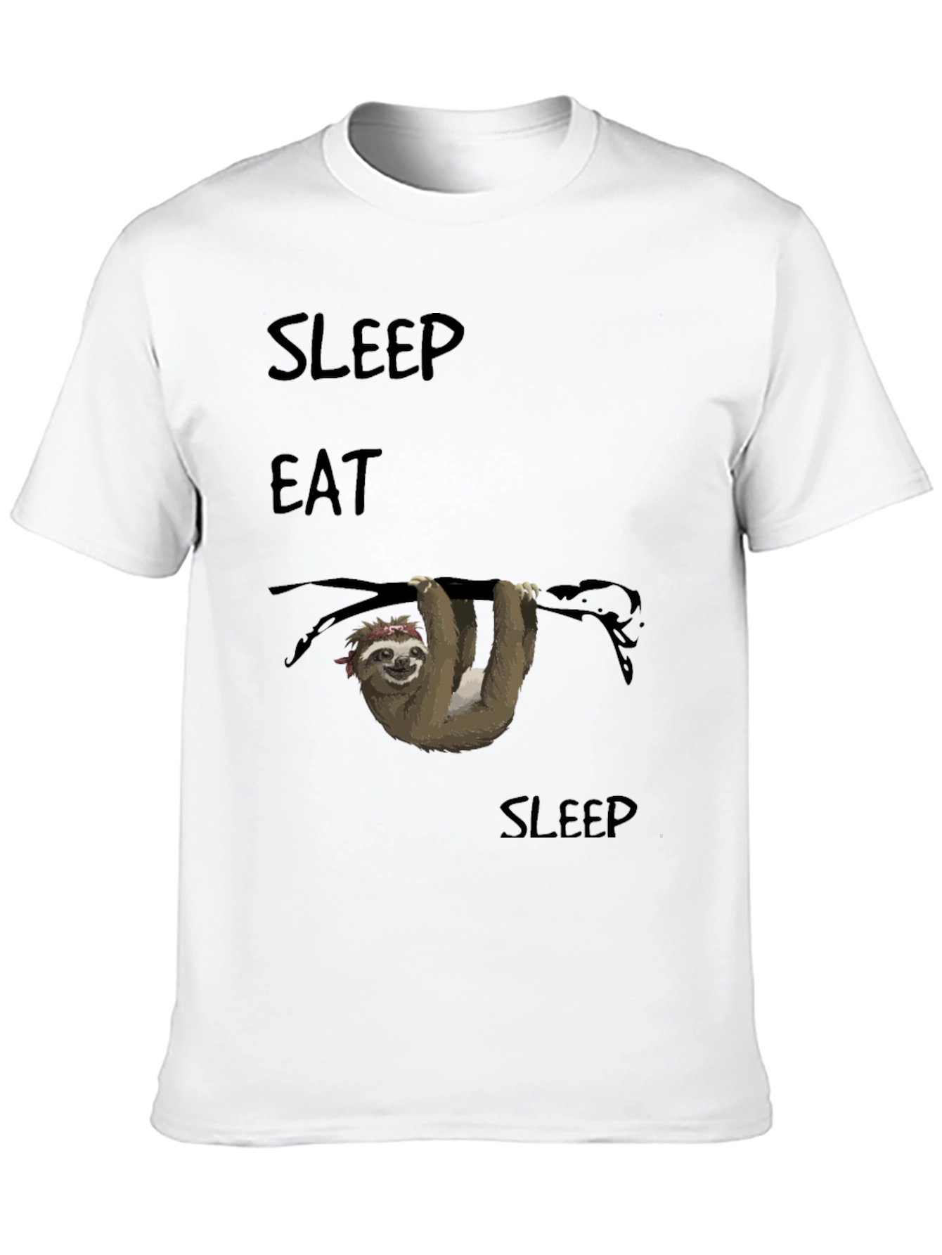 Black Sleep Eat Sloth T-Shirt - Relaxed Fit view 10