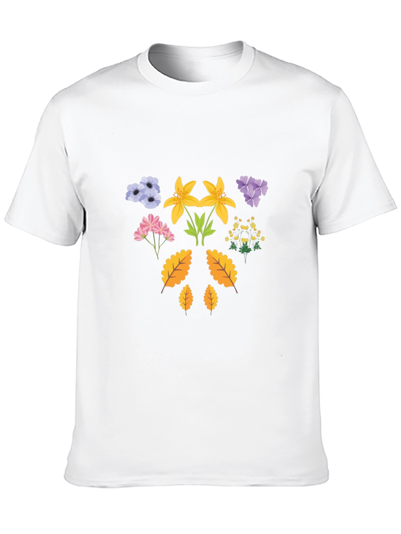 Black Floral Print T-Shirt - Botanical Design view 10