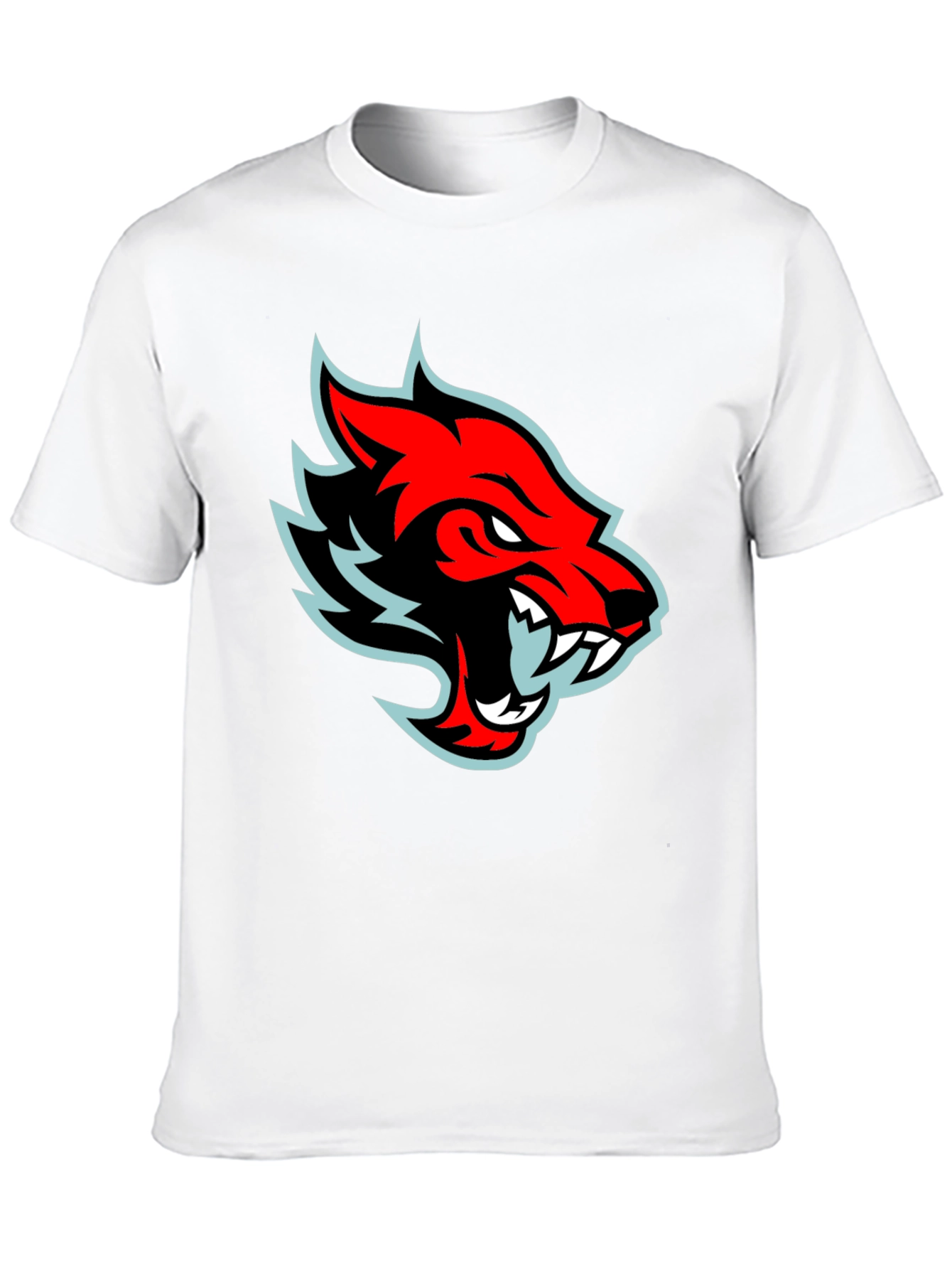 Black Red Wolf Graphic Tee - Cool Black T-Shirt view 10