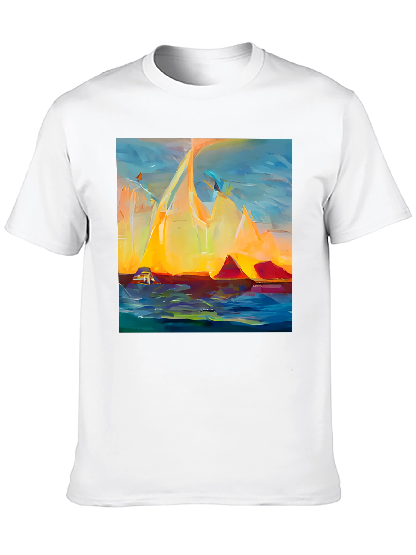 Black Abstract Mountain Sunset T-Shirt view 10