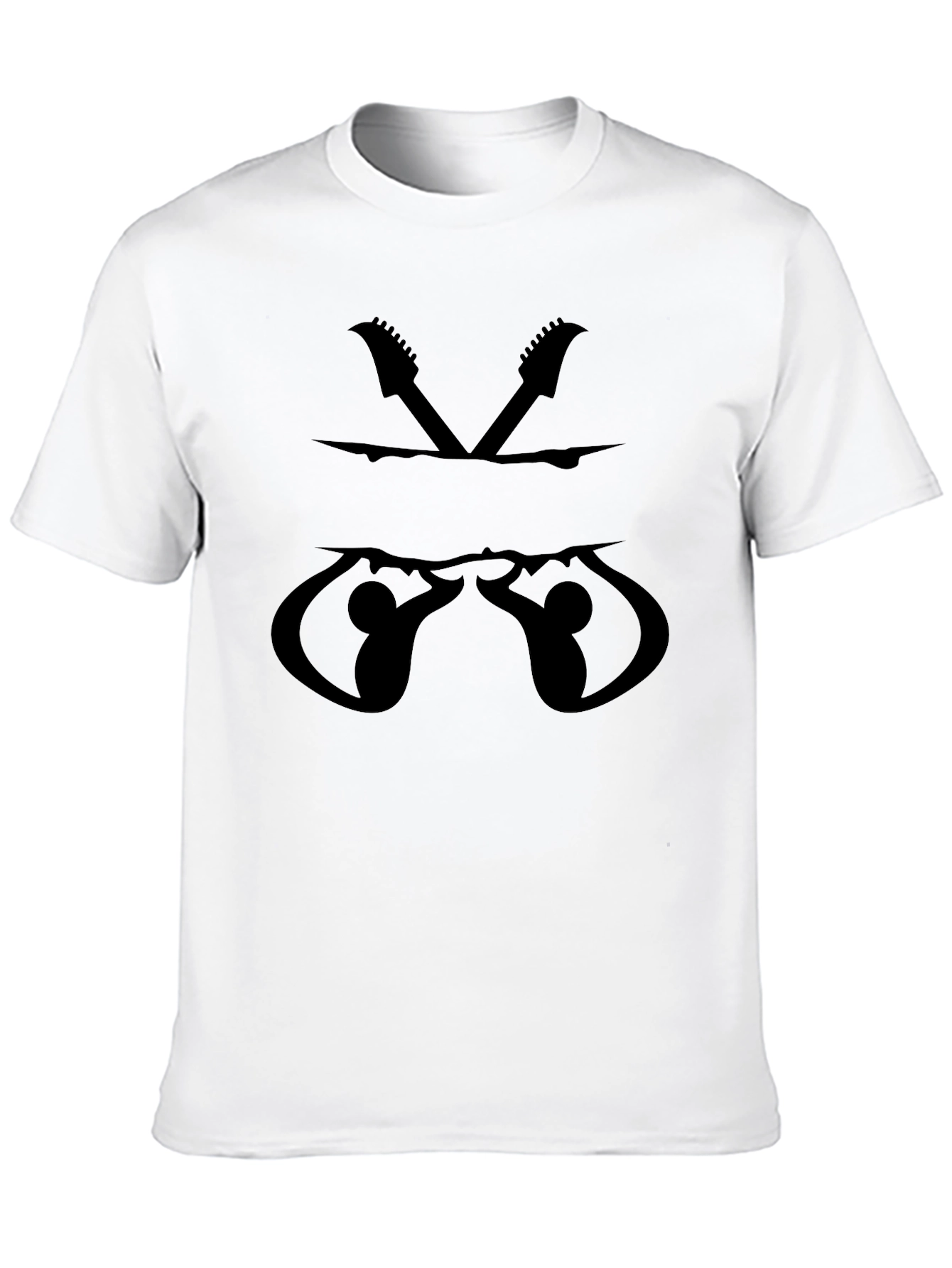 Black Unique Guitar Silhouette Black T-Shirt view 10