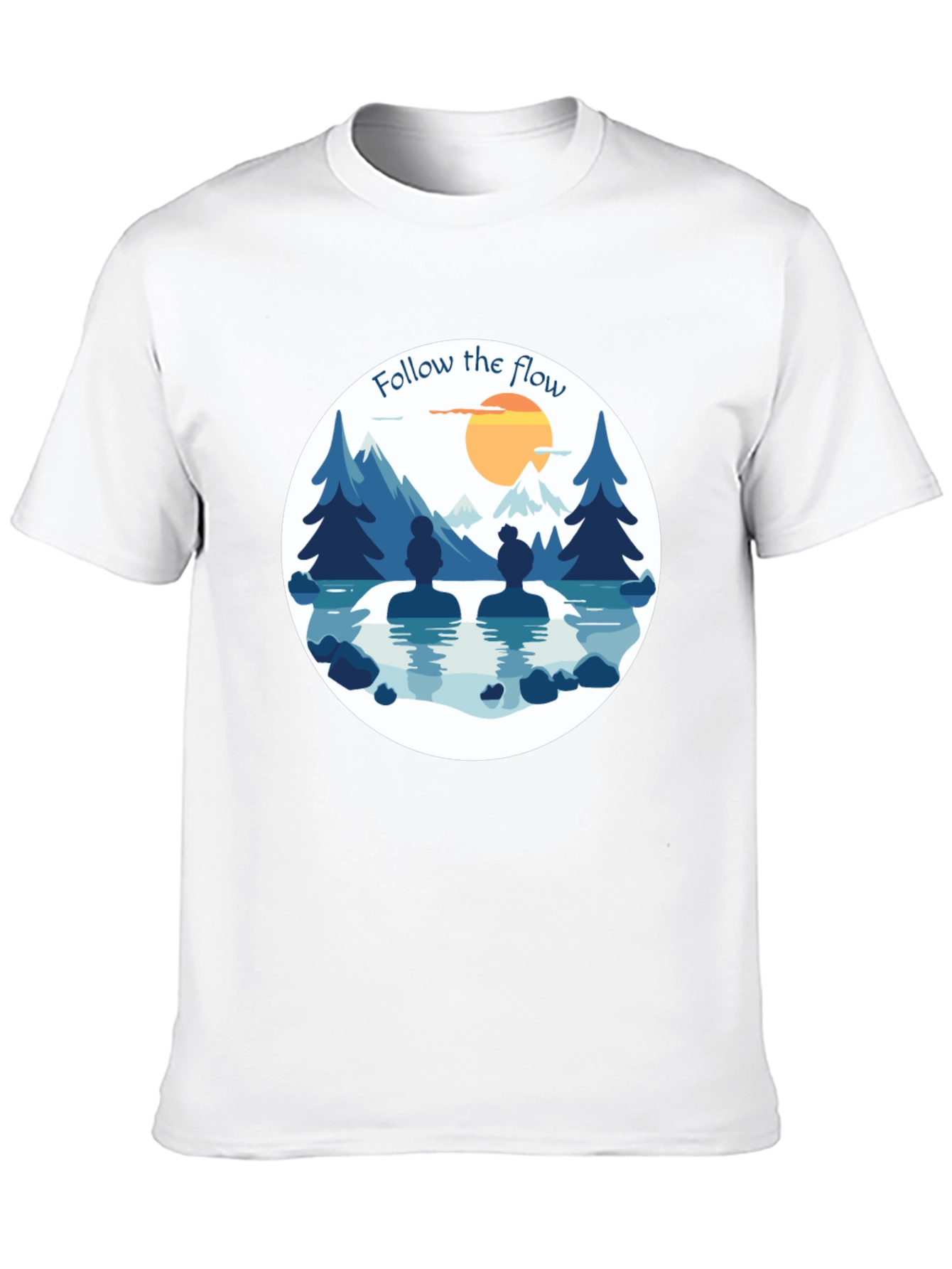 Black Follow the Flow T-Shirt - Relaxing Spa Design view 10