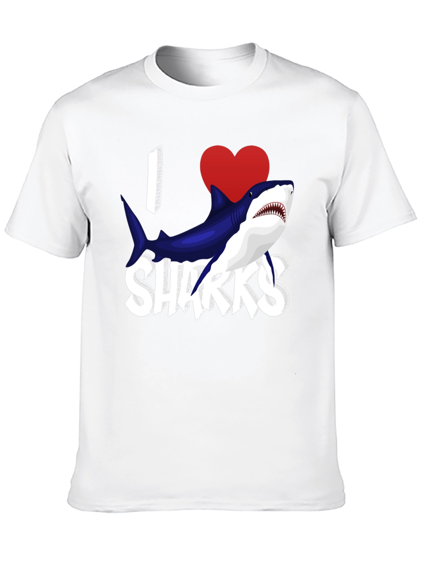 Black I Heart Sharks Graphic T-Shirt - Black view 10