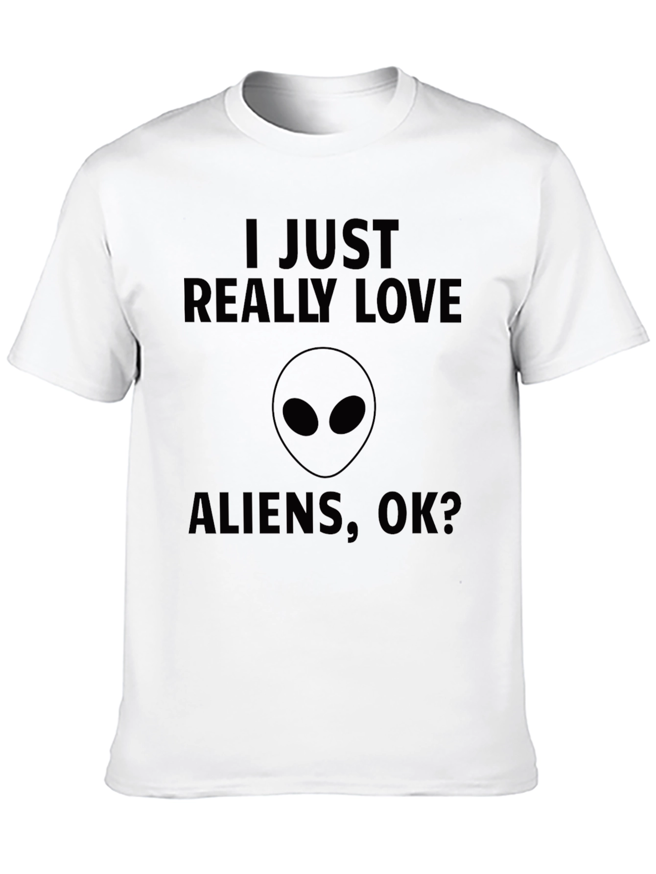 Black I Love Aliens T-Shirt, Funny Alien Graphic Tee view 10