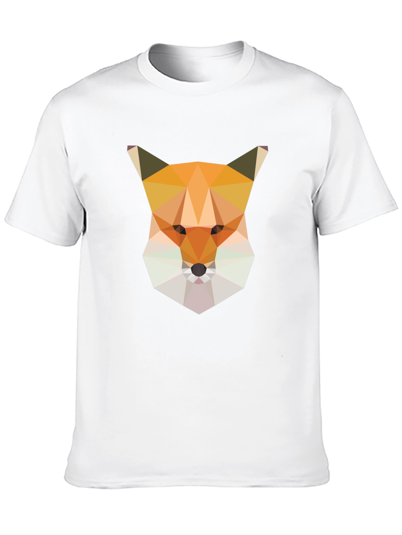 Geometric Fox Graphic Tee - Modern Men's Black T-Shirt - 10