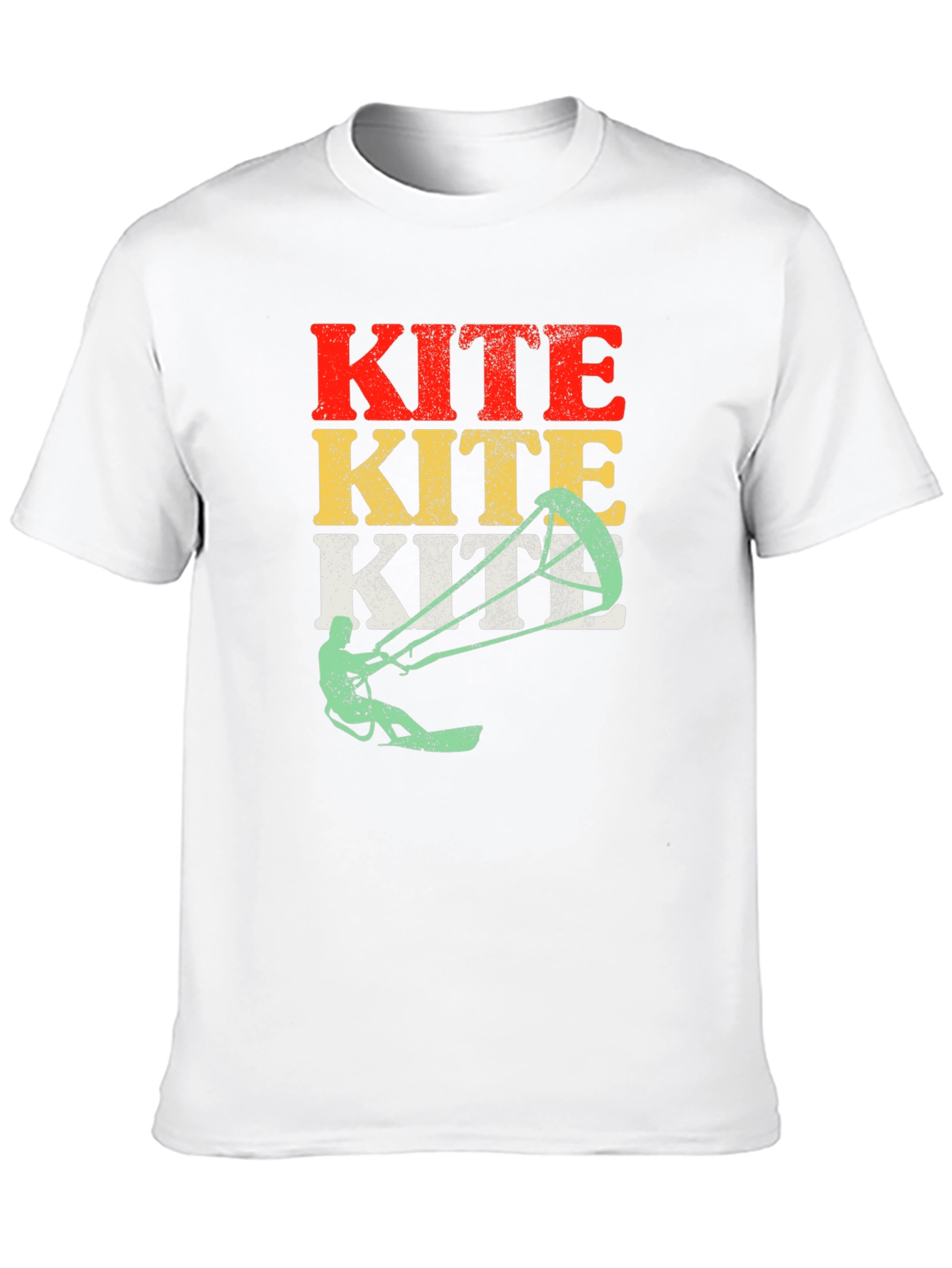 Black Kiteboarding T-Shirt - Vintage Style Kitesurfing Tee view 10