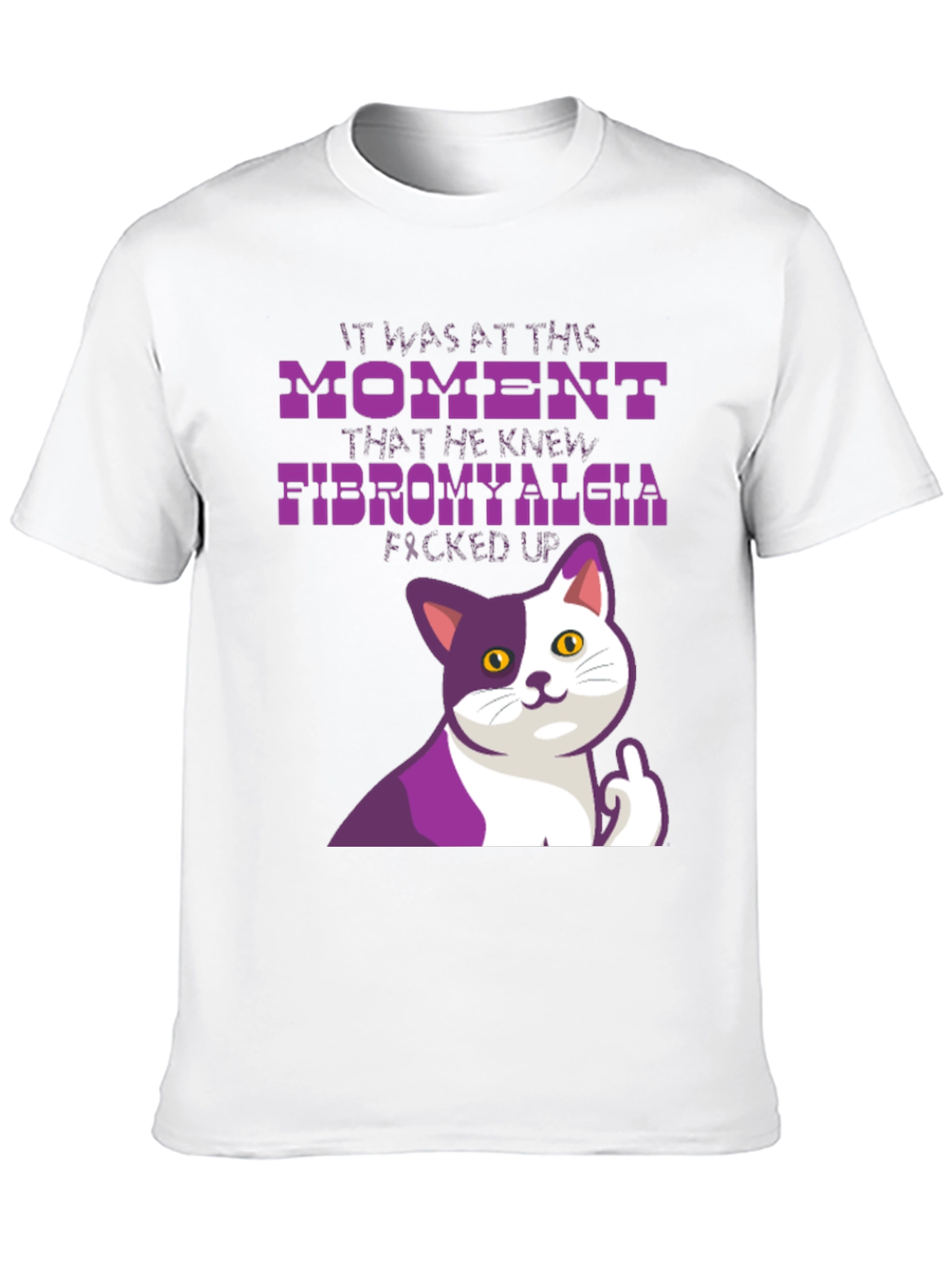 Black Funny Fibromyalgia Cat T-Shirt view 10