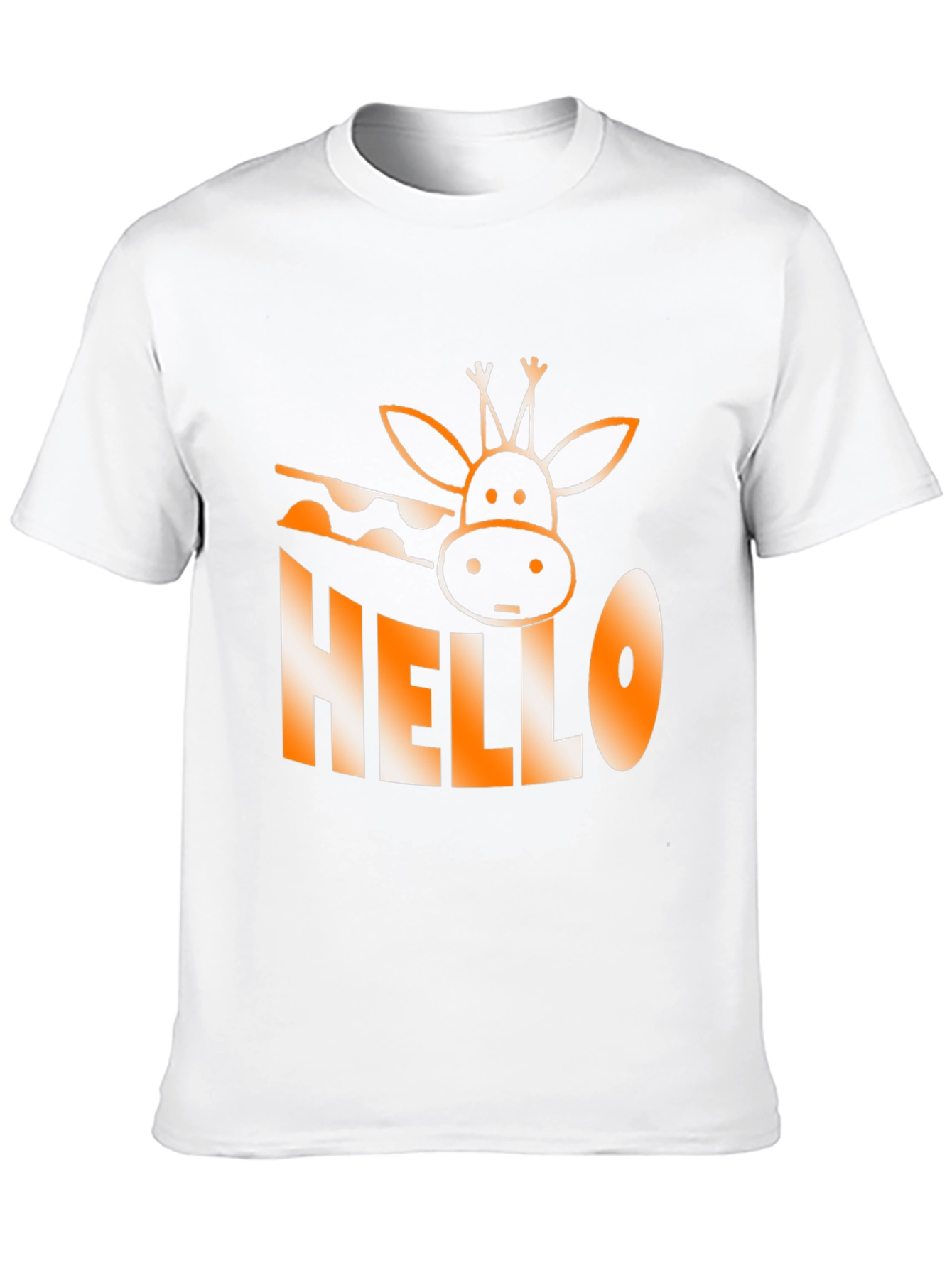 Black Hello Giraffe Graphic Tee - Black Cotton T-Shirt view 10