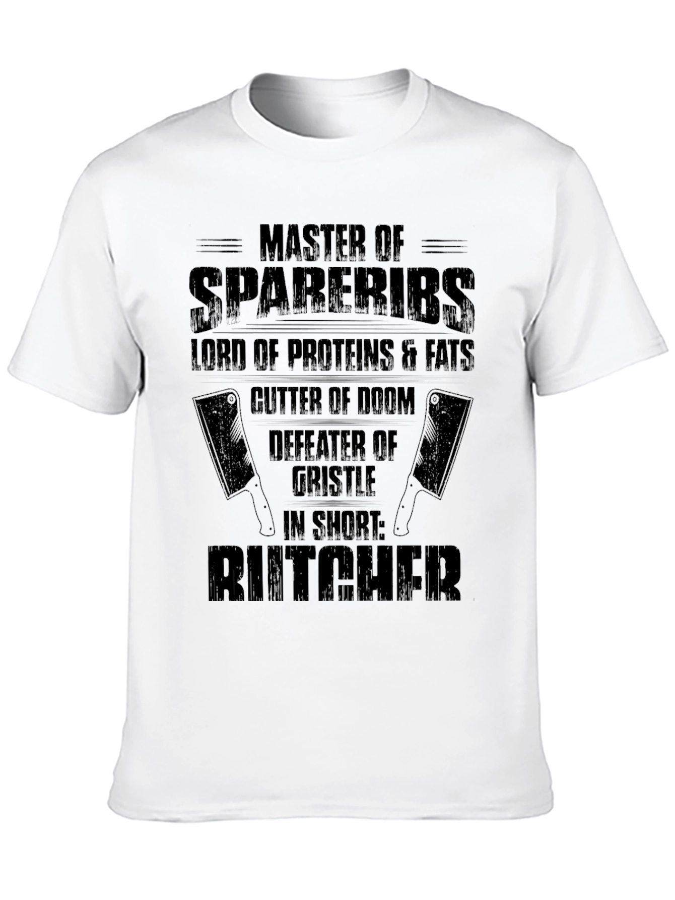 Black Master Butcher T-Shirt: Ribs, Proteins, and Gristle Slayer view 10