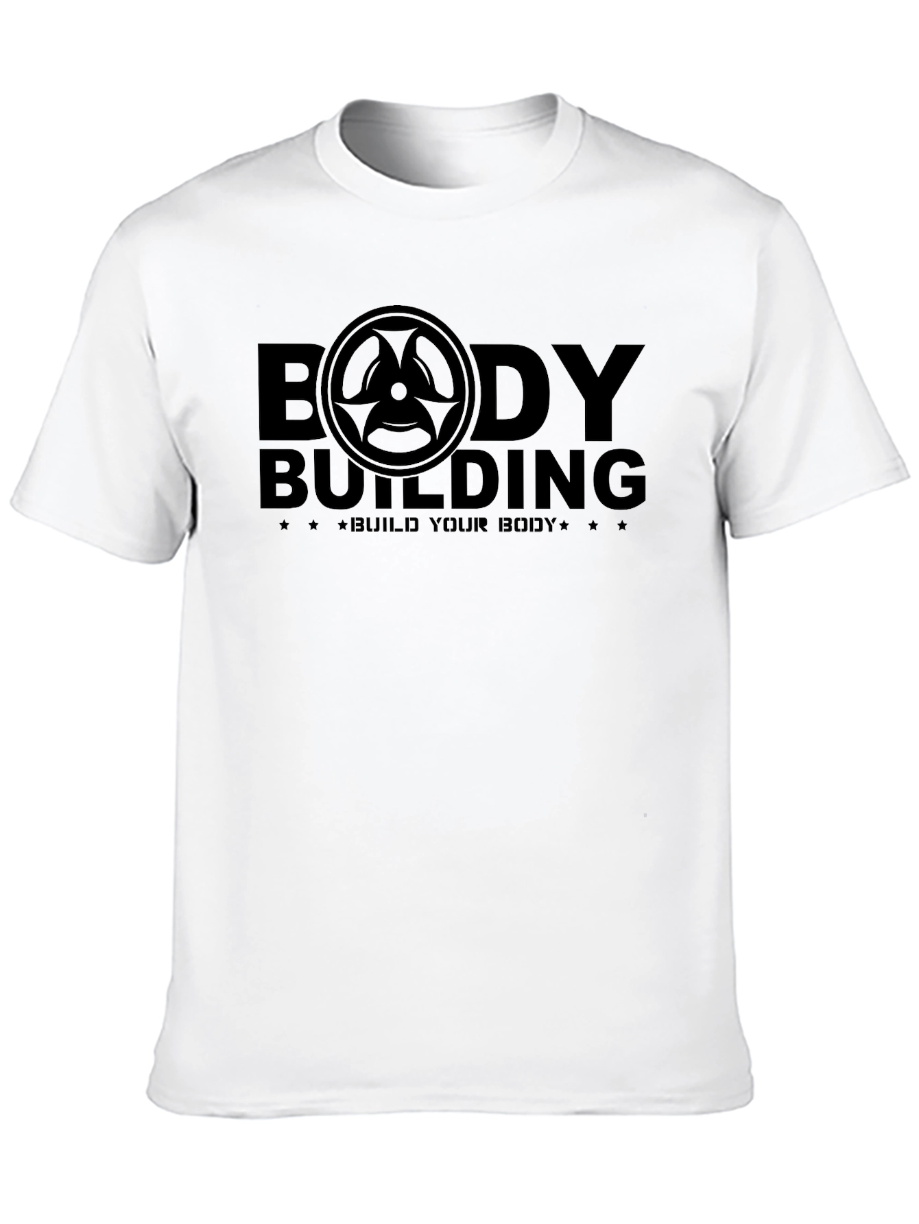 Black Bodybuilding Graphic Print Black T-Shirt view 10