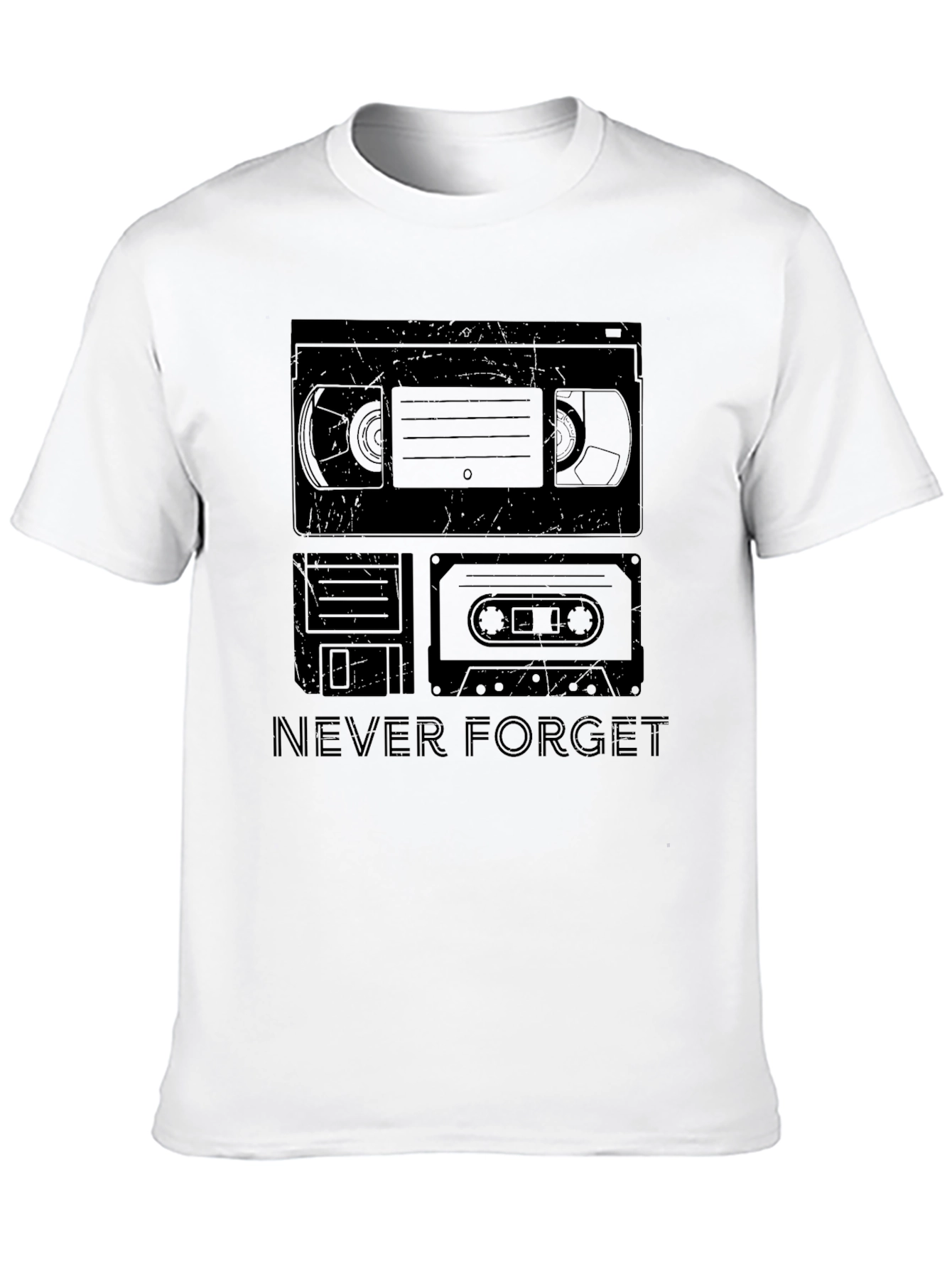 Black Never Forget Retro Media T-Shirt view 10