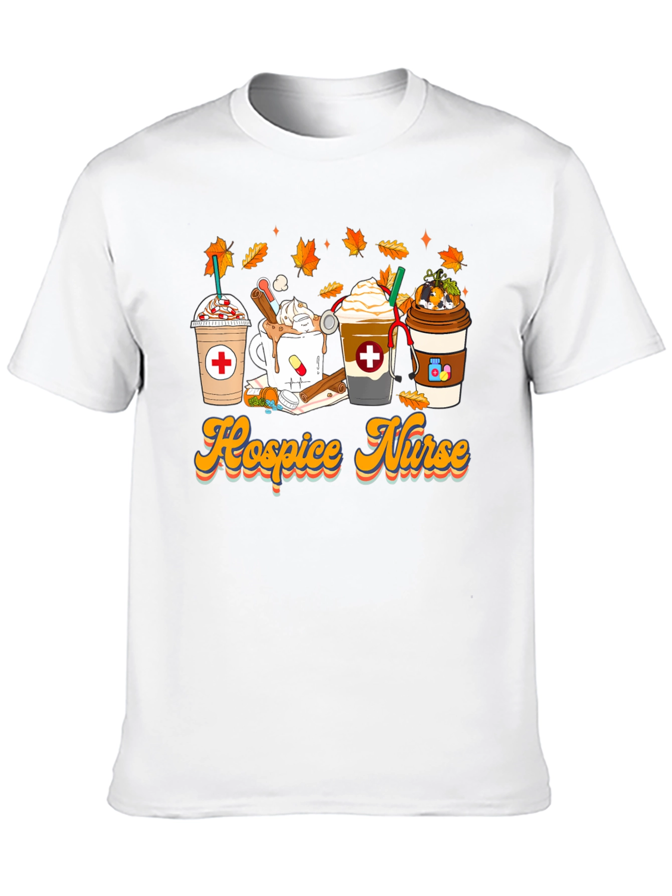 Black Hospice Nurse Fall Coffee T-Shirt view 10