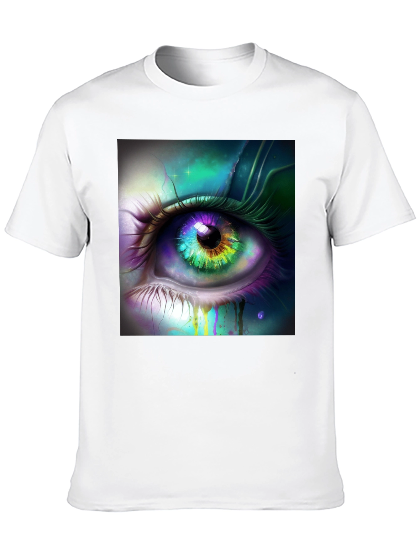 Black Mystic Eye Graphic Tee - Black Cotton Blend view 10