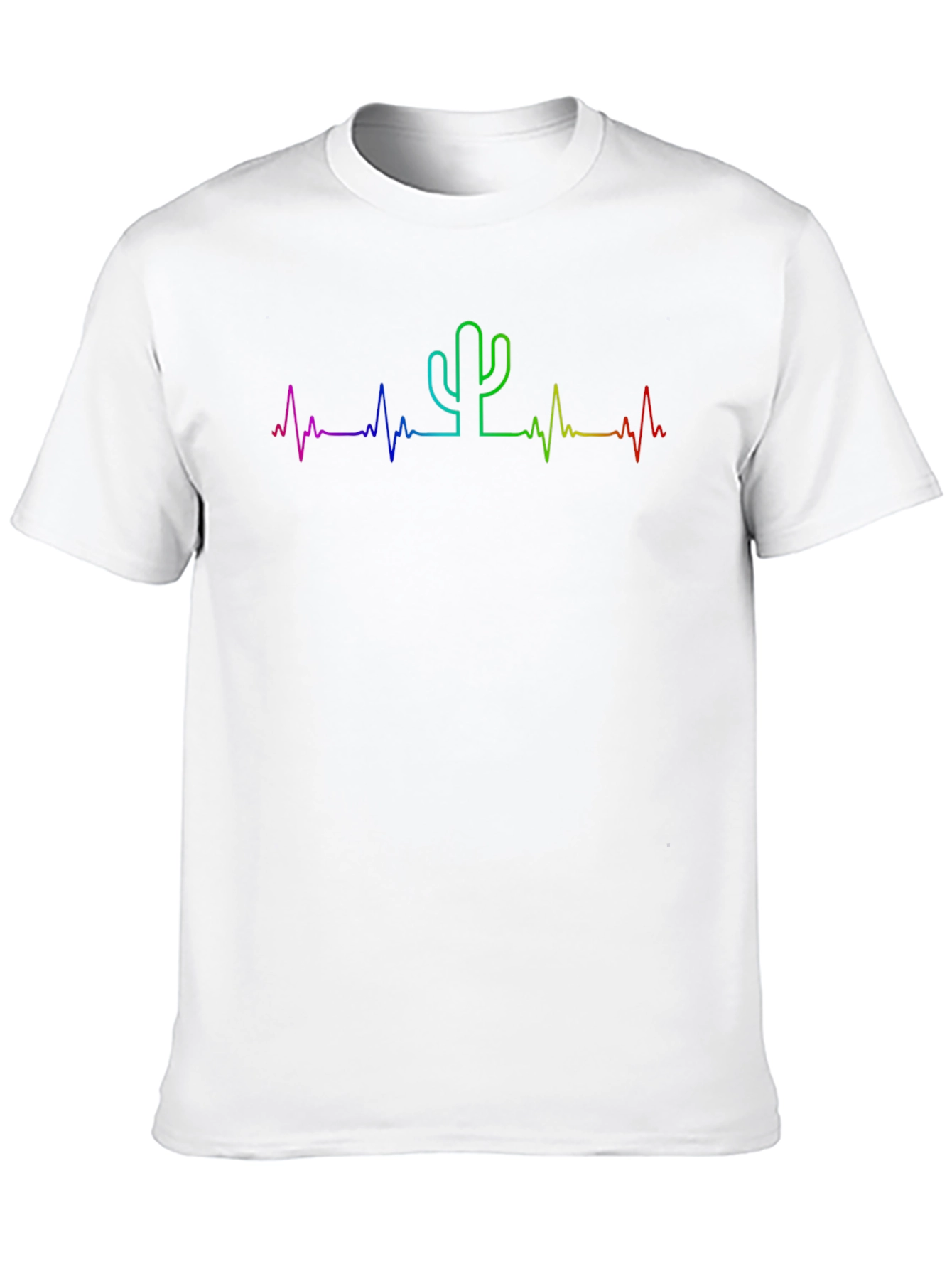 Black Rainbow Cactus Heartbeat Tee - Unisex view 10