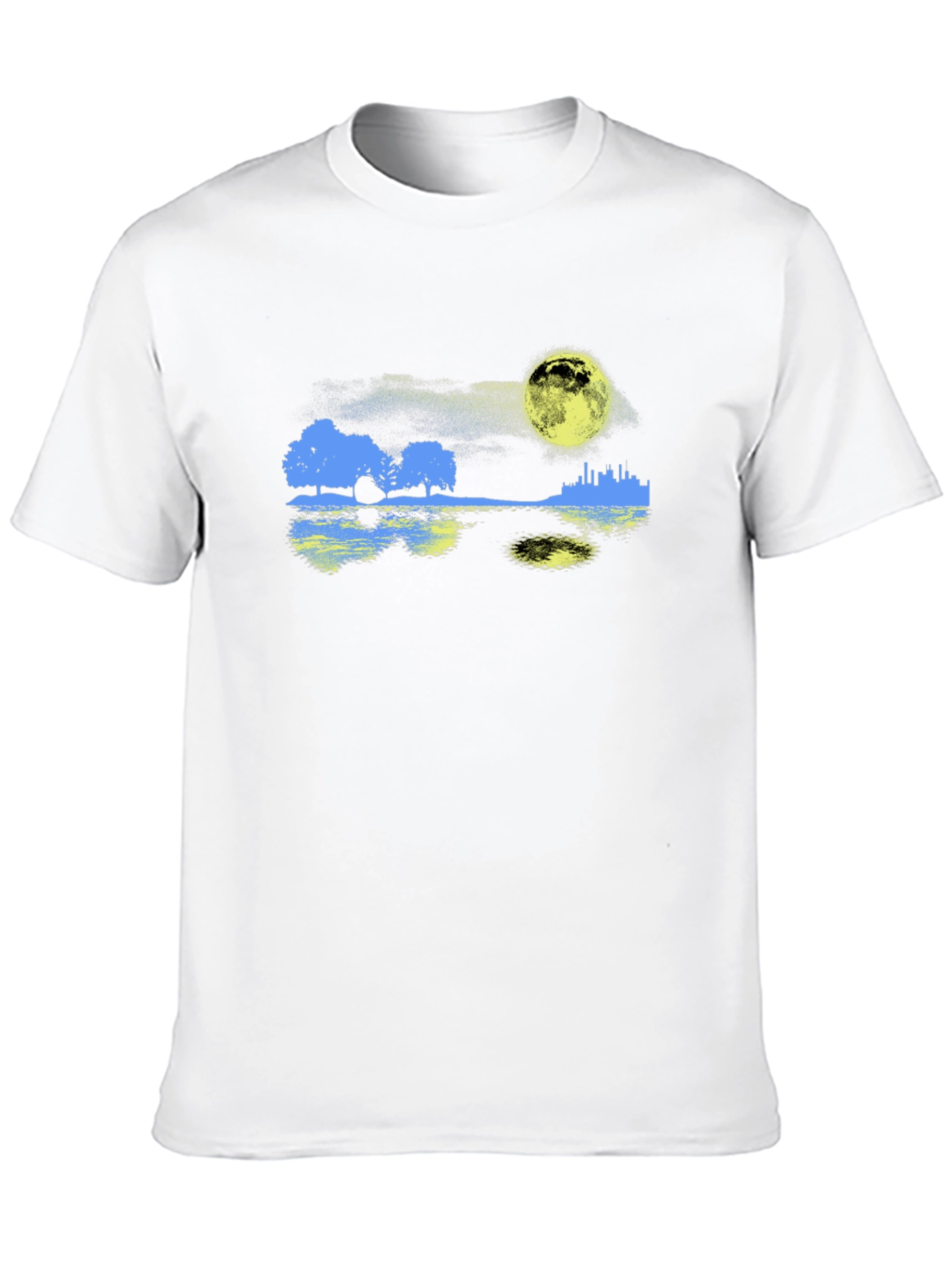 Black Moonlit Cityscape T-Shirt view 10