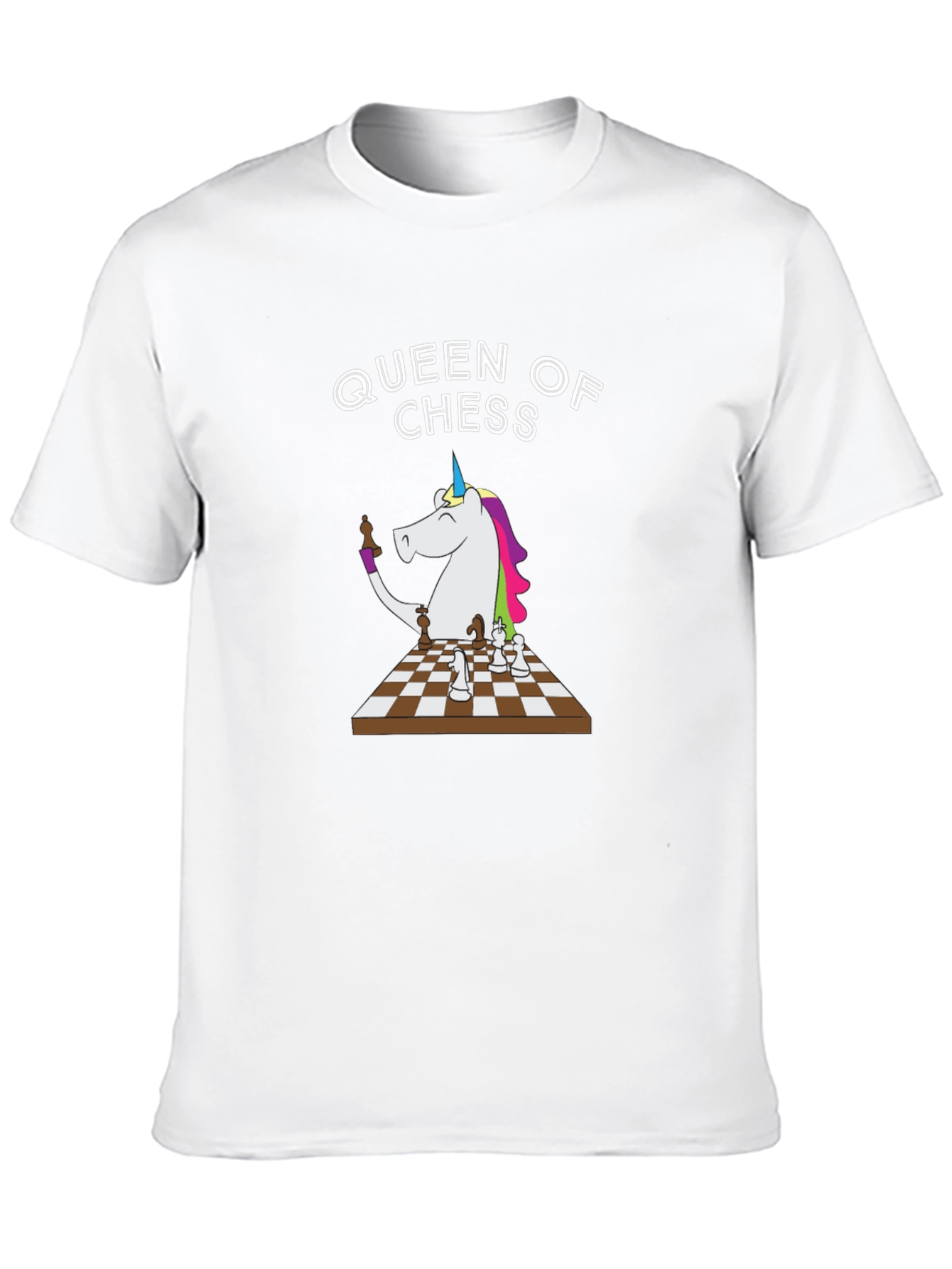 Black Queen of Chess Unicorn T-Shirt - Unique Graphic Tee view 10