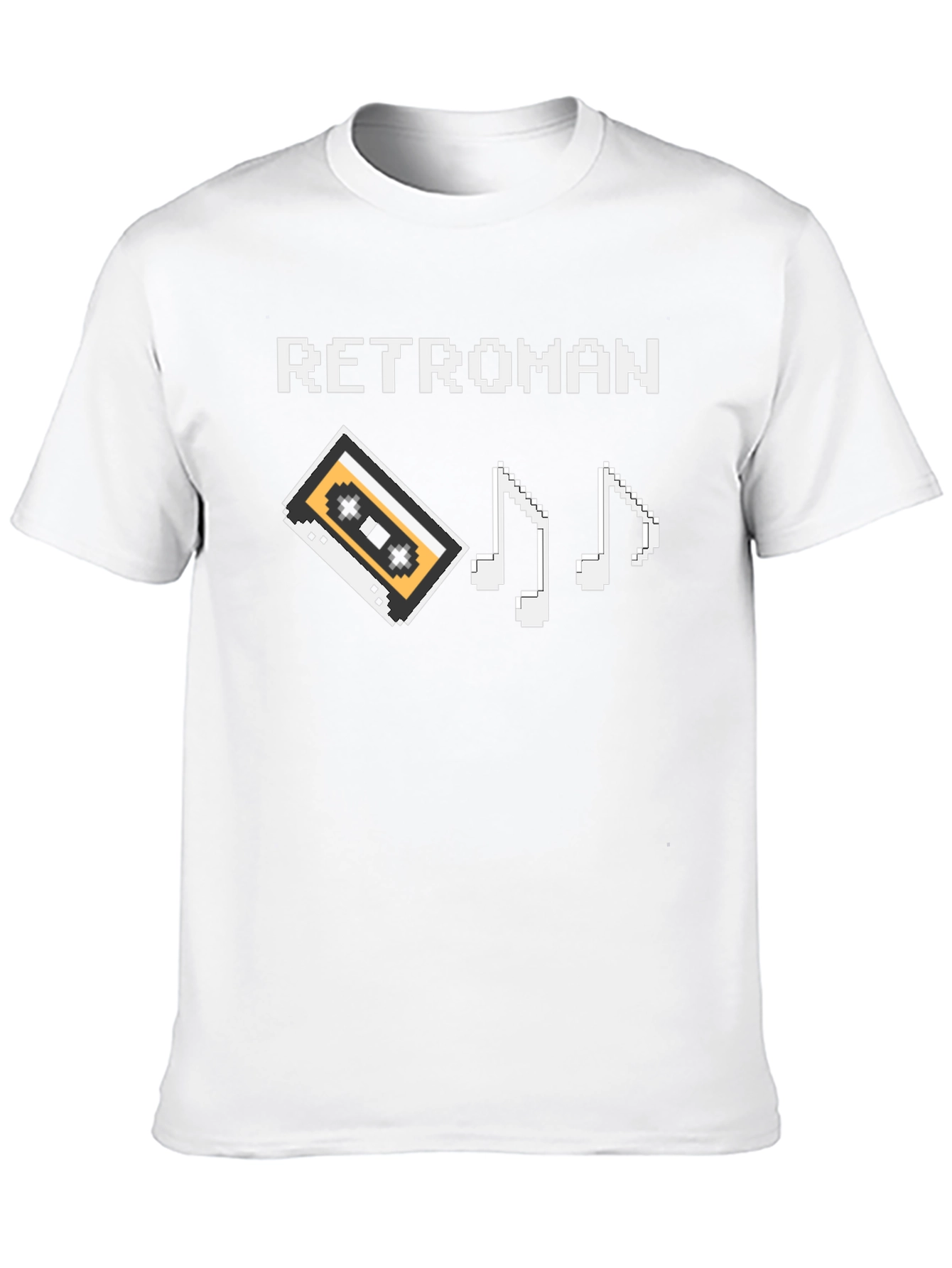 Retroman Black Pixel Cassette & Music Notes T-Shirt - 10