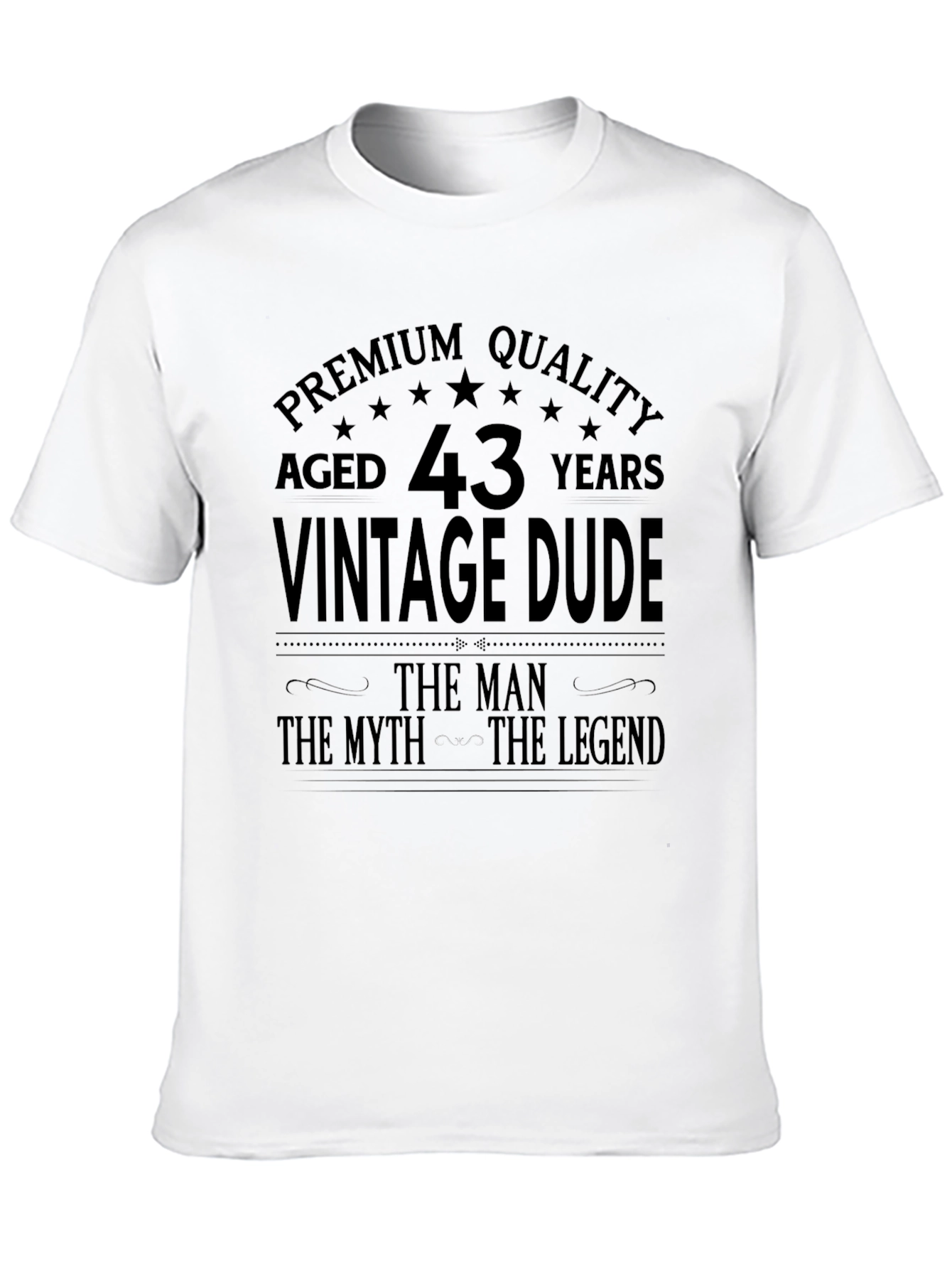 Black Vintage Dude 43 Years Premium T-Shirt view 10