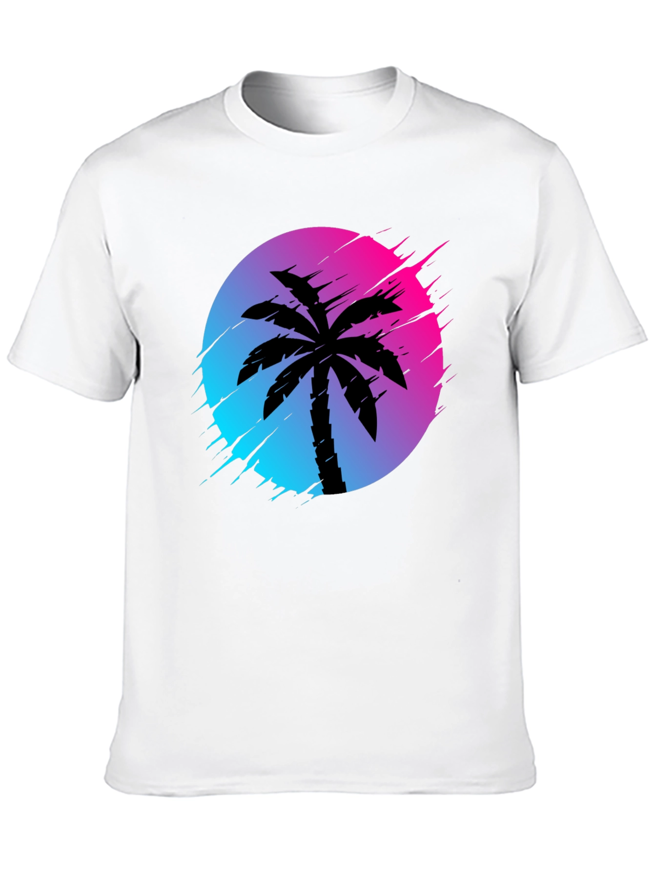 Black Retro Palm Tree Graphic Tee - Black view 10
