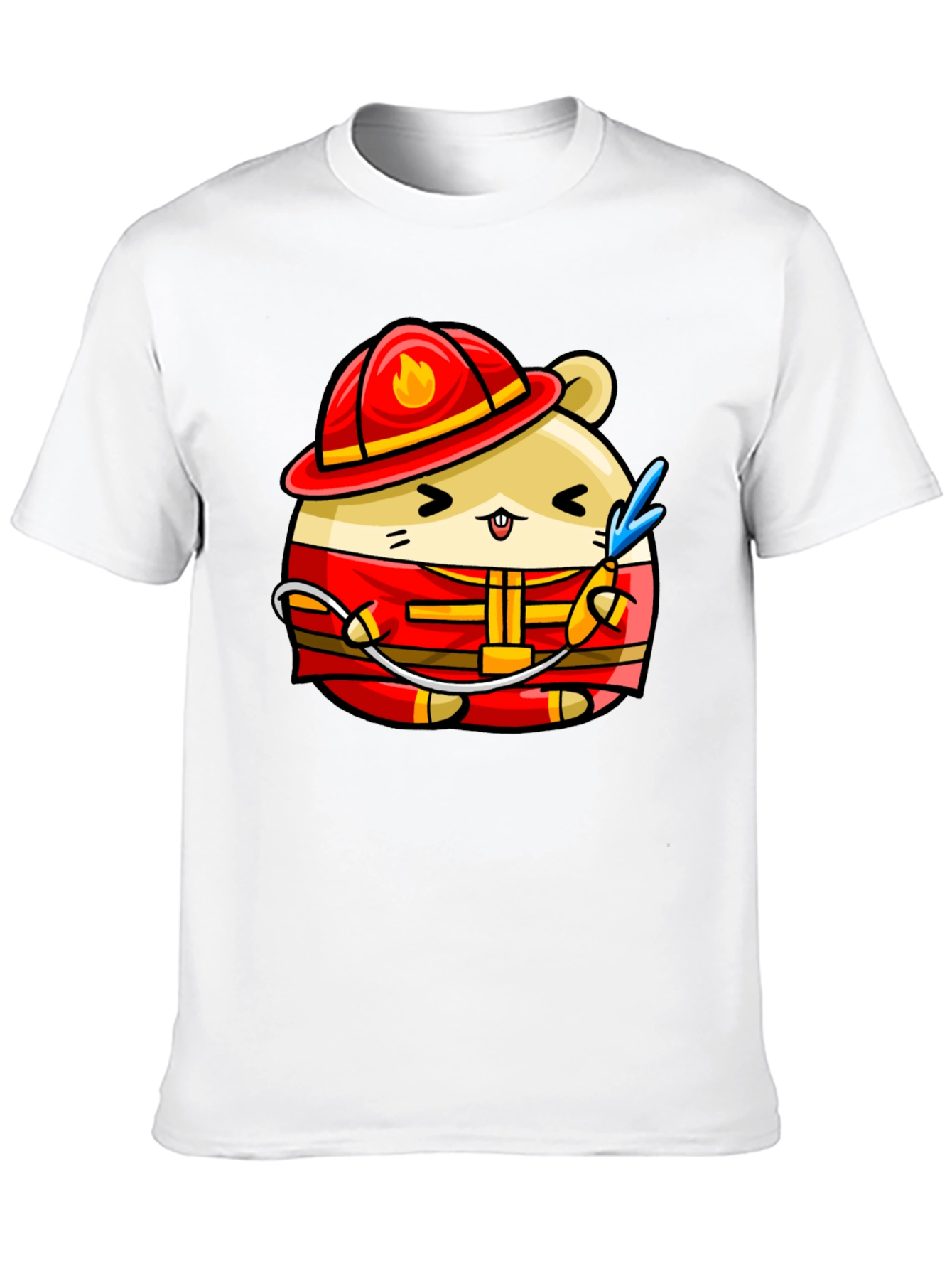 Black Firefighter Hamster Graphic Tee - Black view 10
