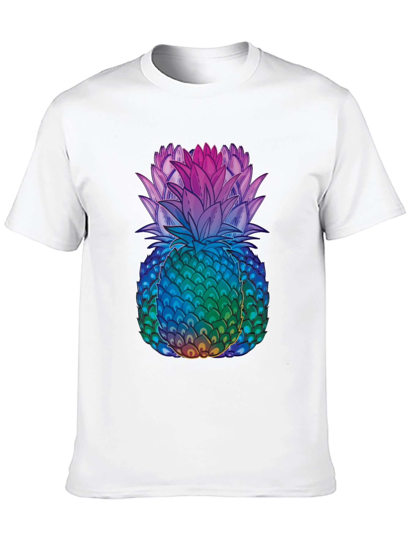 Black Rainbow Pineapple Graphic Tee - Unique Design view 10