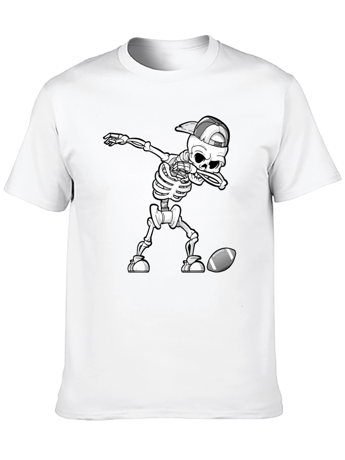 Black Skeleton Dabbing Football Tee view 10