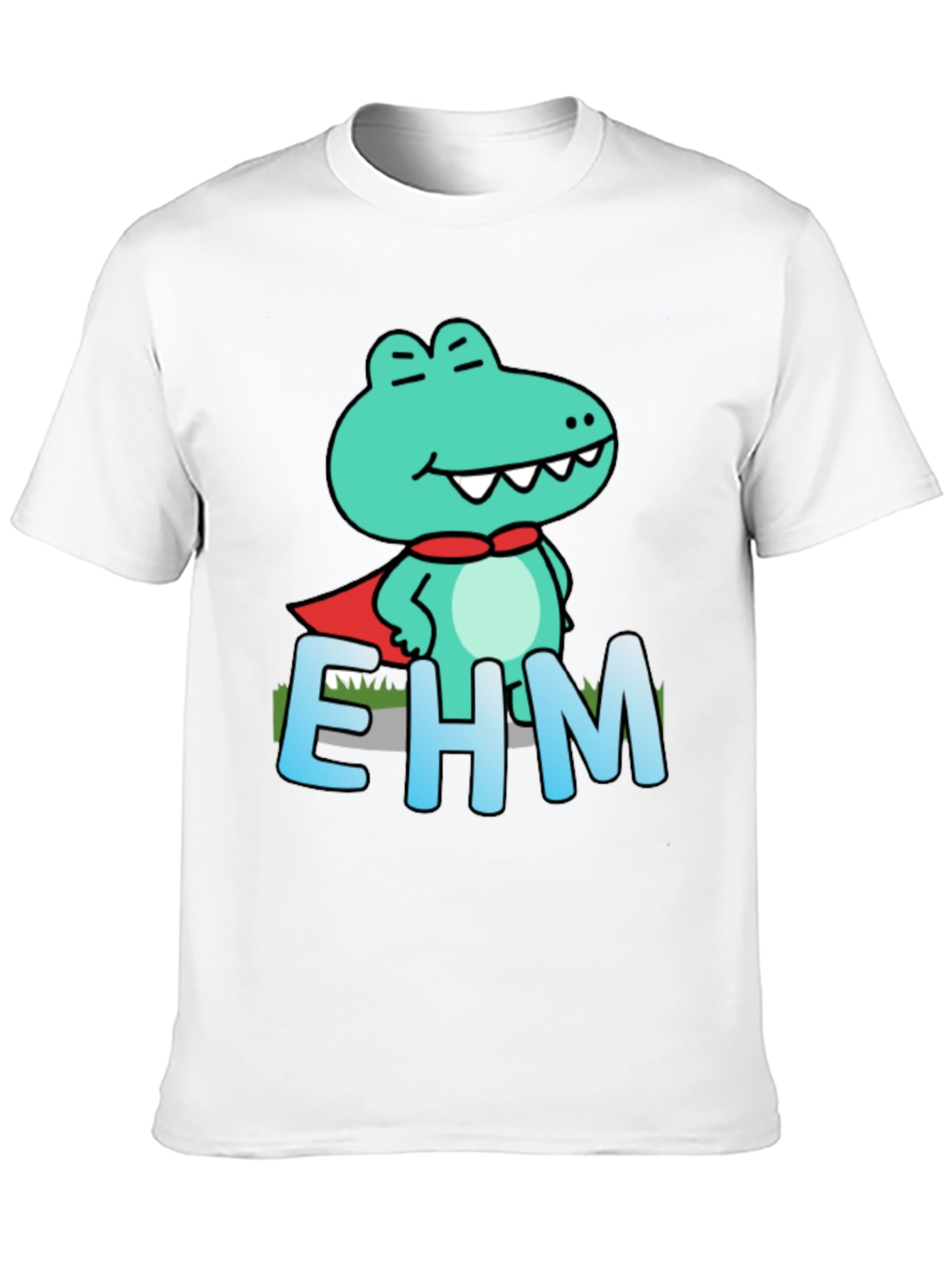 Black Funny Cartoon Crocodile EHM T-Shirt view 10