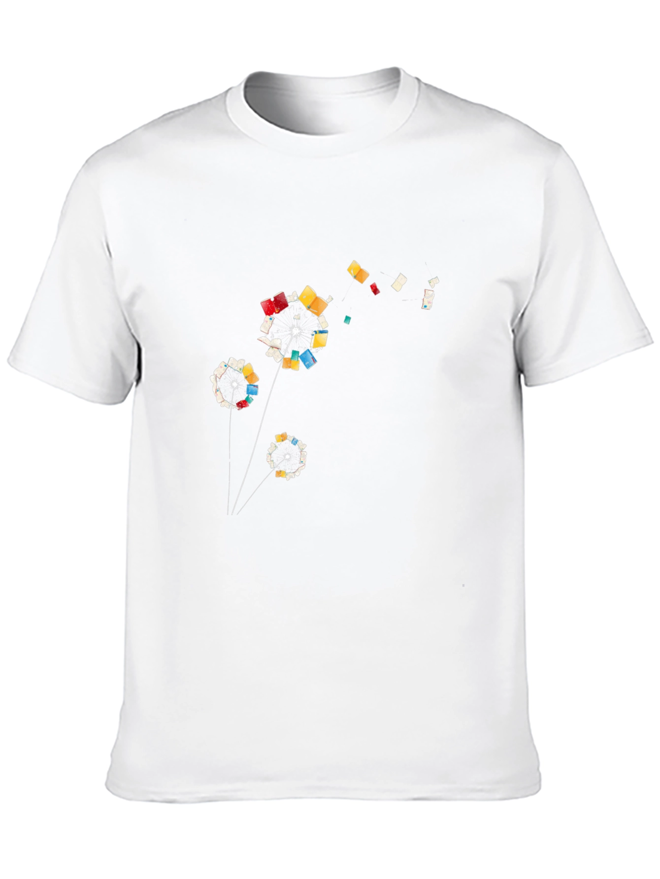 Black Abstract Dandelion Graphic T-Shirt - Black view 10