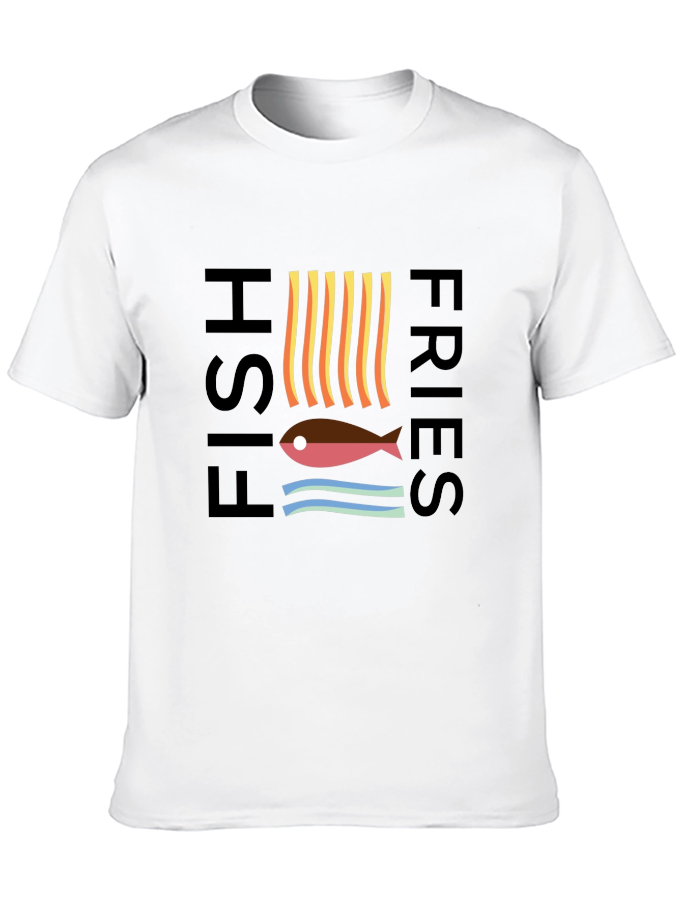 Black Fish & Fries Graphic Tee - Unisex Black T-Shirt view 10