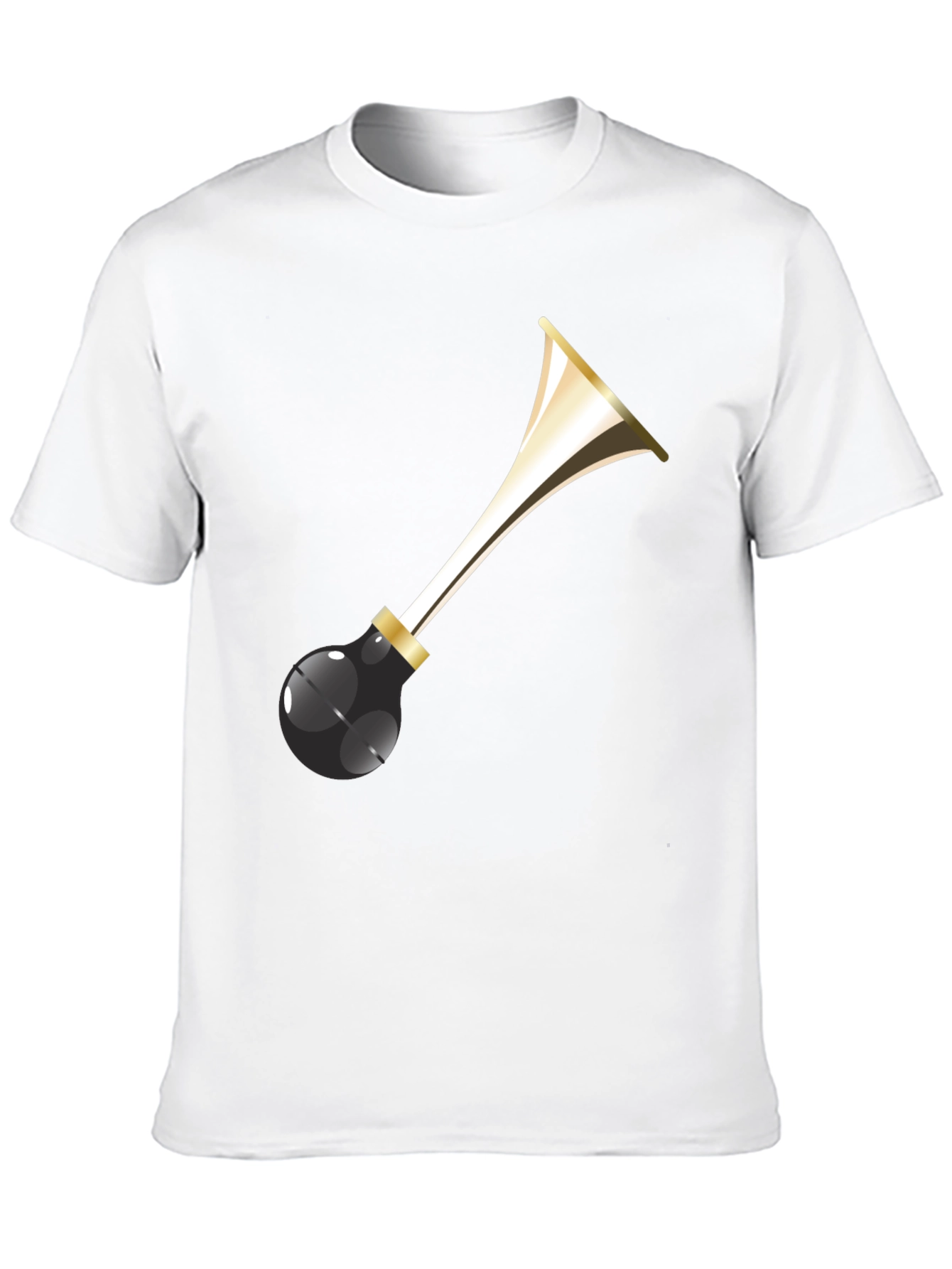 Black Party Horn Graphic Tee - Black Cotton T-Shirt view 10