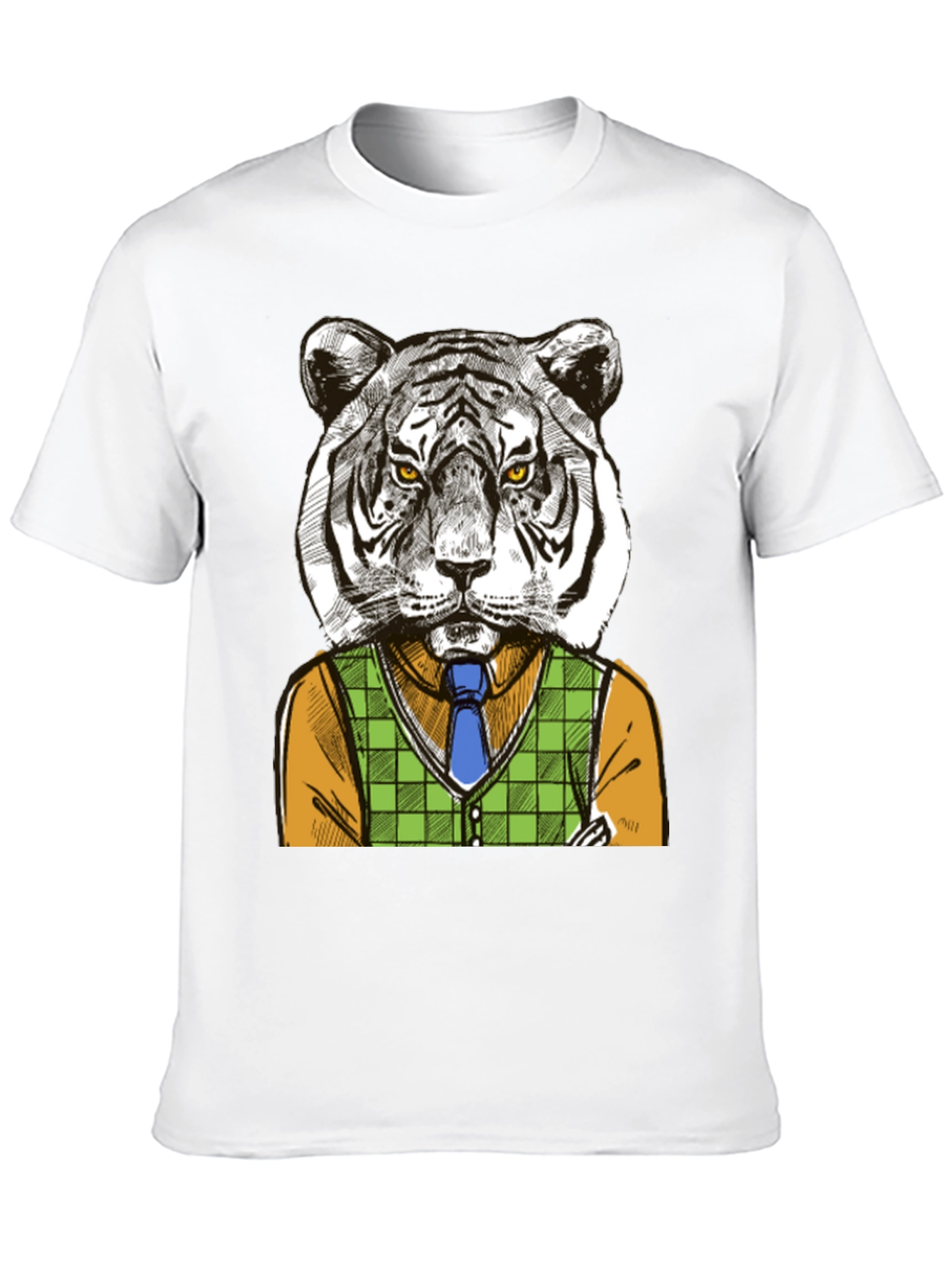 Black Tiger Gentleman Graphic T-Shirt - Cool Animal Design view 10
