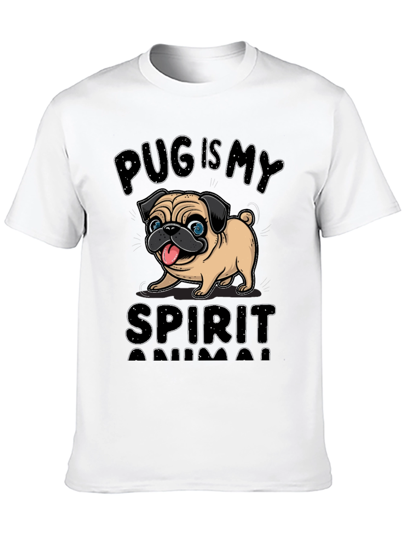 Black Pug is My Spirit Animal Graphic Tee view 10
