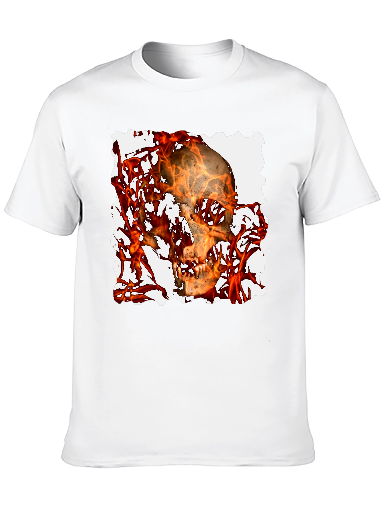 Black Fiery Skull Graphic Tee - Black T-Shirt view 10