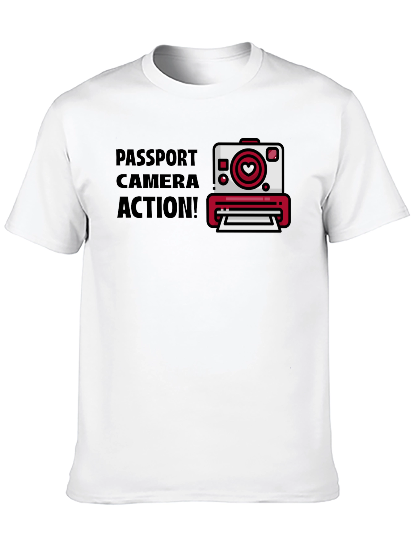 Black Passport Camera Action Graphic Tee view 10
