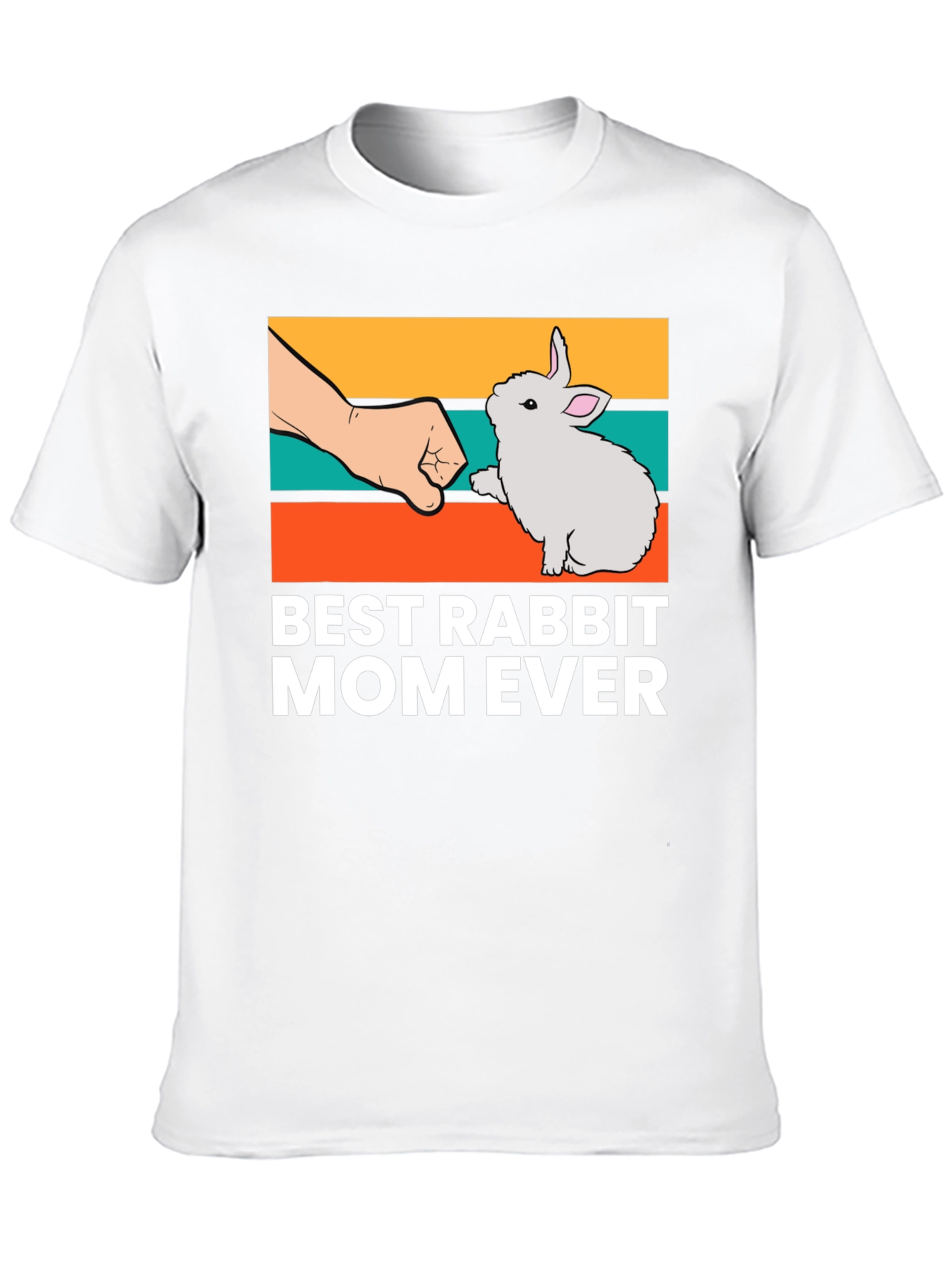 Black Best Rabbit Mom Ever T-Shirt, Cute Bunny Tee view 10