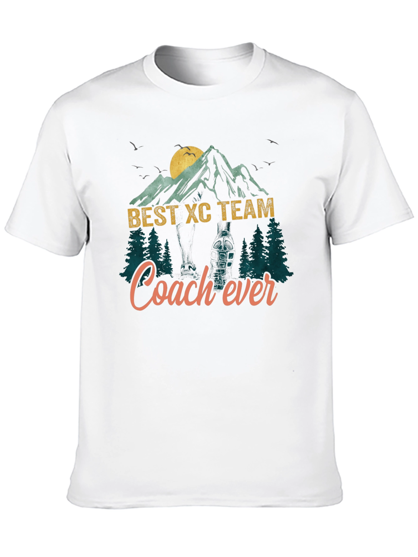 Black Best XC Team Coach Ever Mountain T-Shirt view 10
