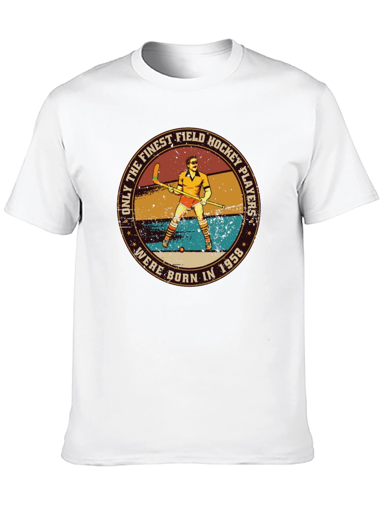 Black Finest Field Hockey Players Born in 1958 T-Shirt view 10