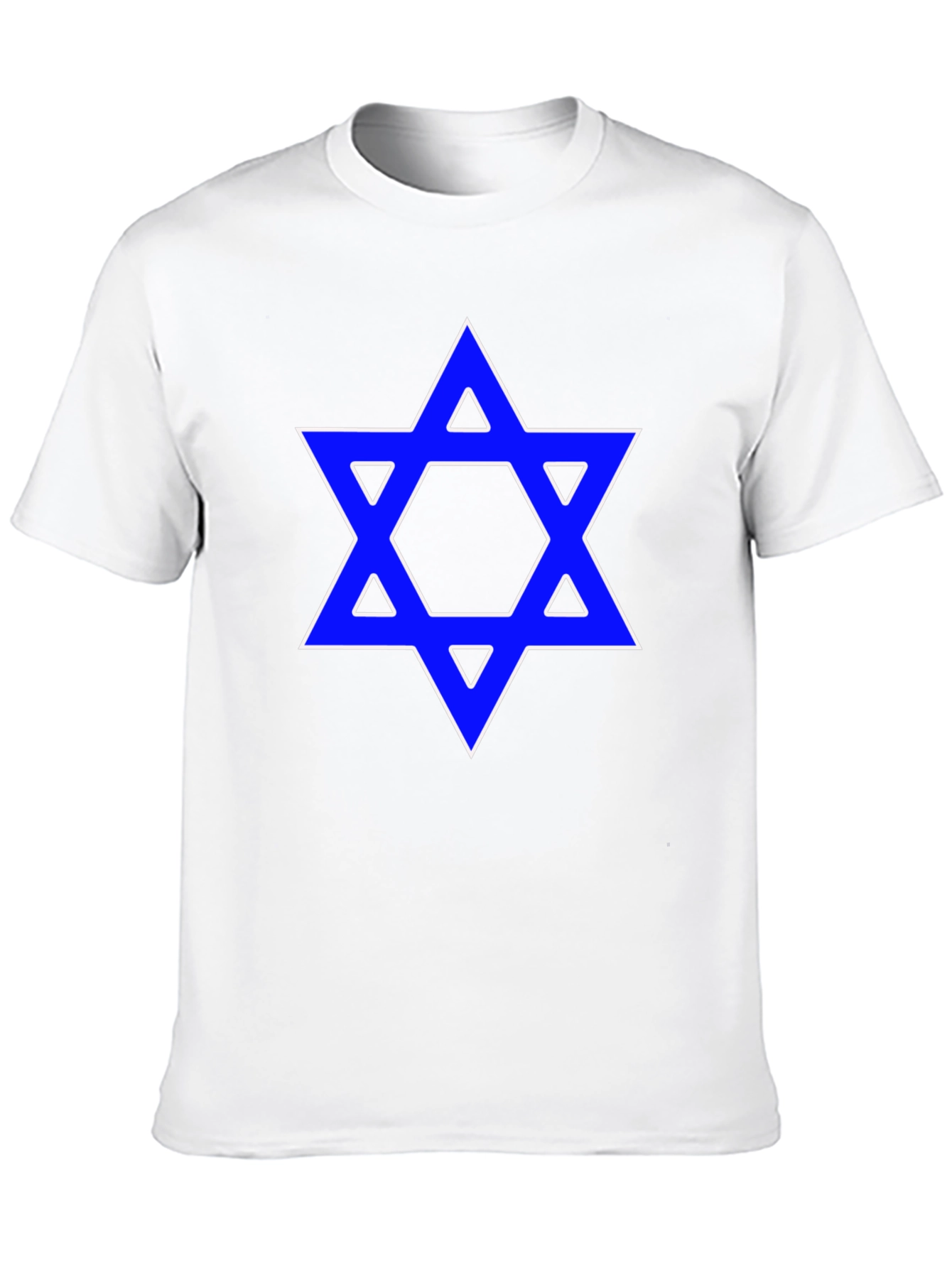 Black Star of David Graphic Tee - Blue Design on Black Shirt view 10