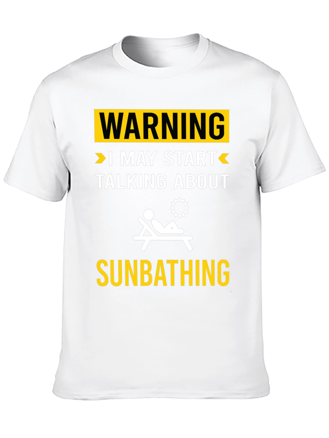 Black Warning: May Start Talking About Sunbathing T-Shirt view 10