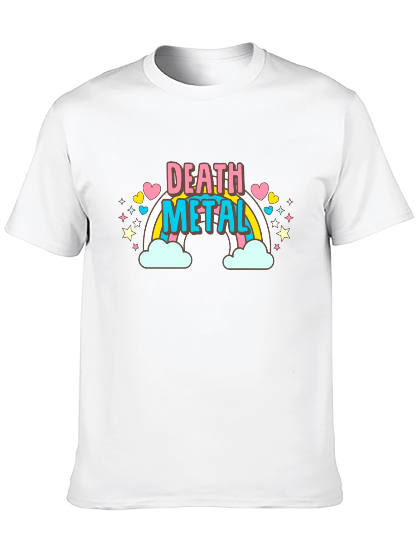 Black Death Metal Rainbow T-Shirt - Black Cotton Tee view 10