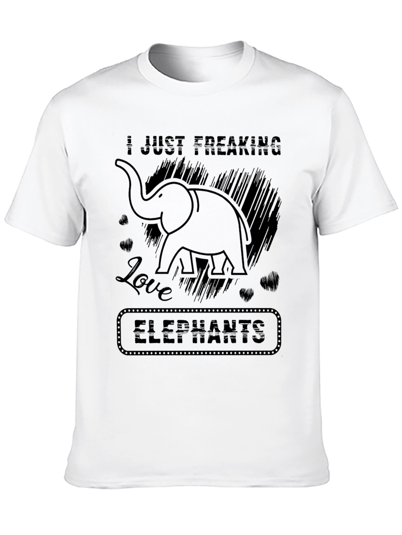 Black I Just Freaking Love Elephants Graphic Tee view 10