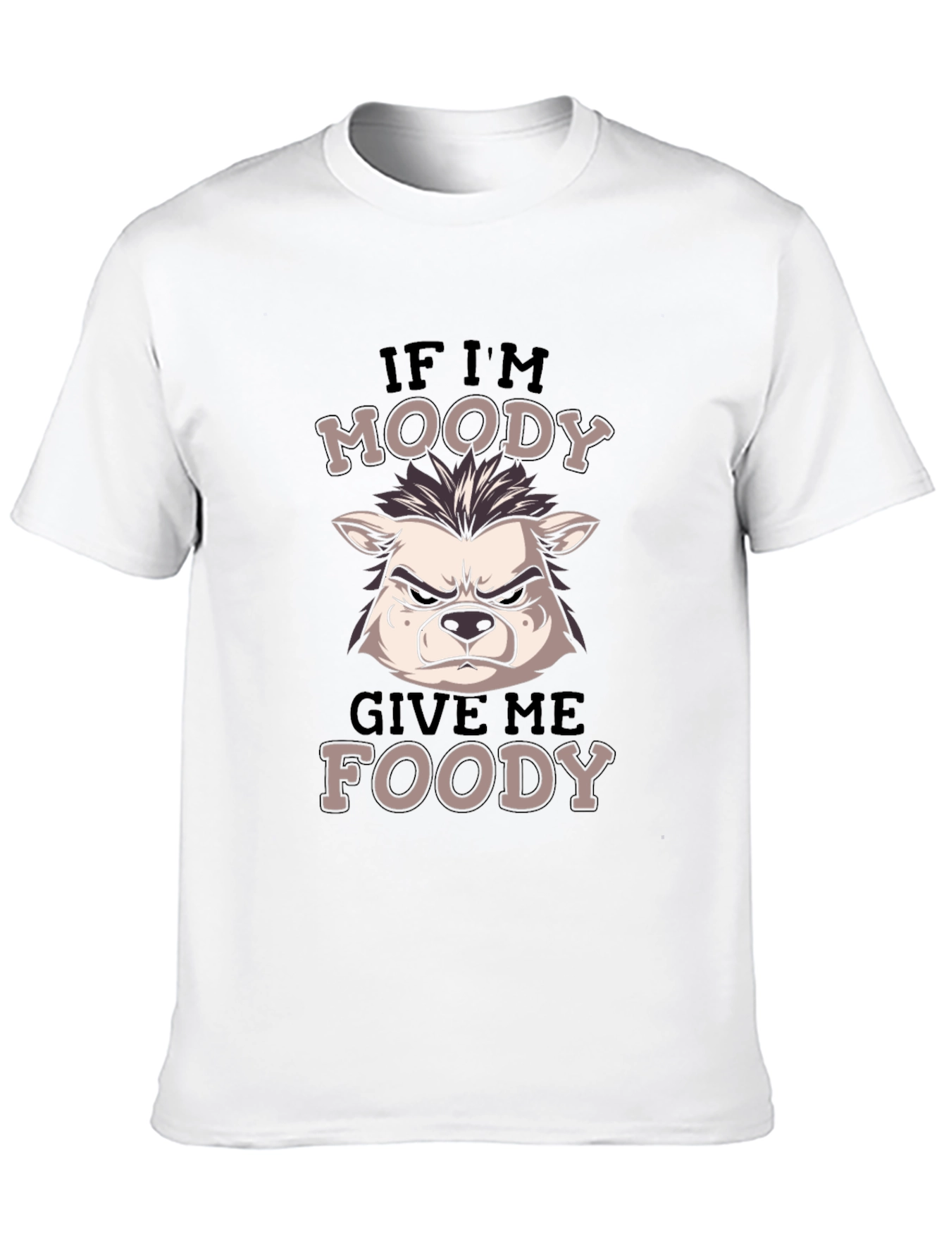 Black Moody Wolf Foody Graphic T-Shirt - Casual Style view 10