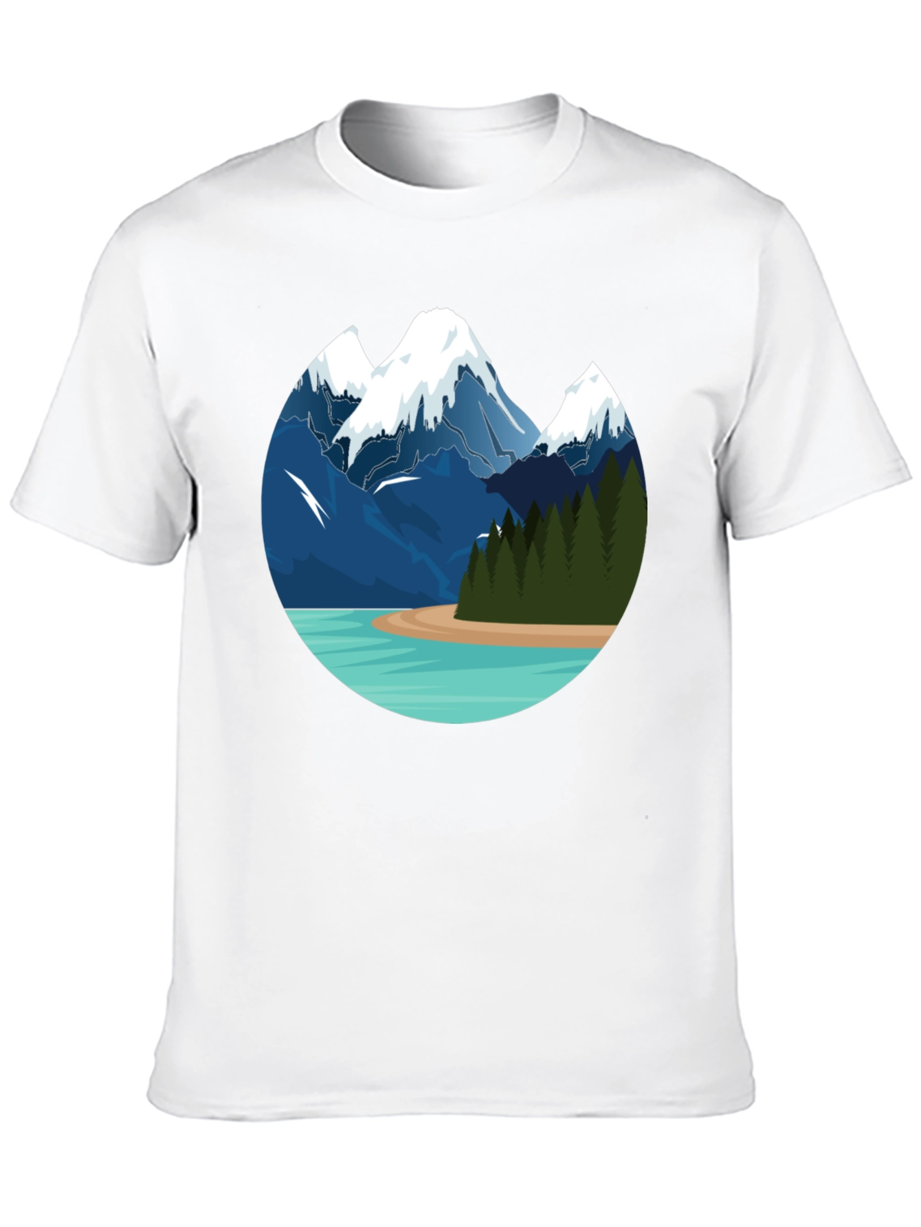 Black Mountain Lake Graphic Tee - Black Cotton T-Shirt view 10