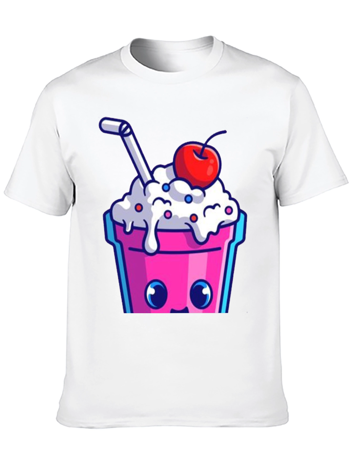 Black Cute Kawaii Milkshake Graphic Tee - Fun Style view 10