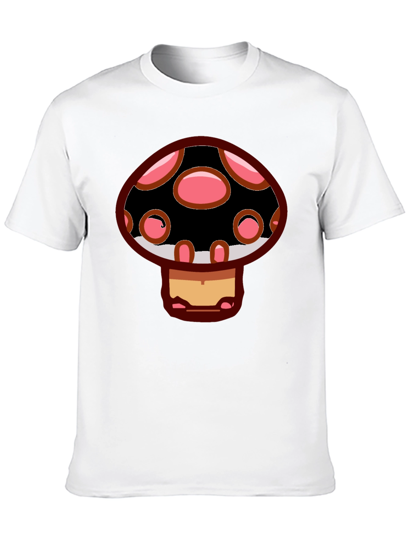 Black Mushroom Graphic Tee - Black Cotton Blend view 10