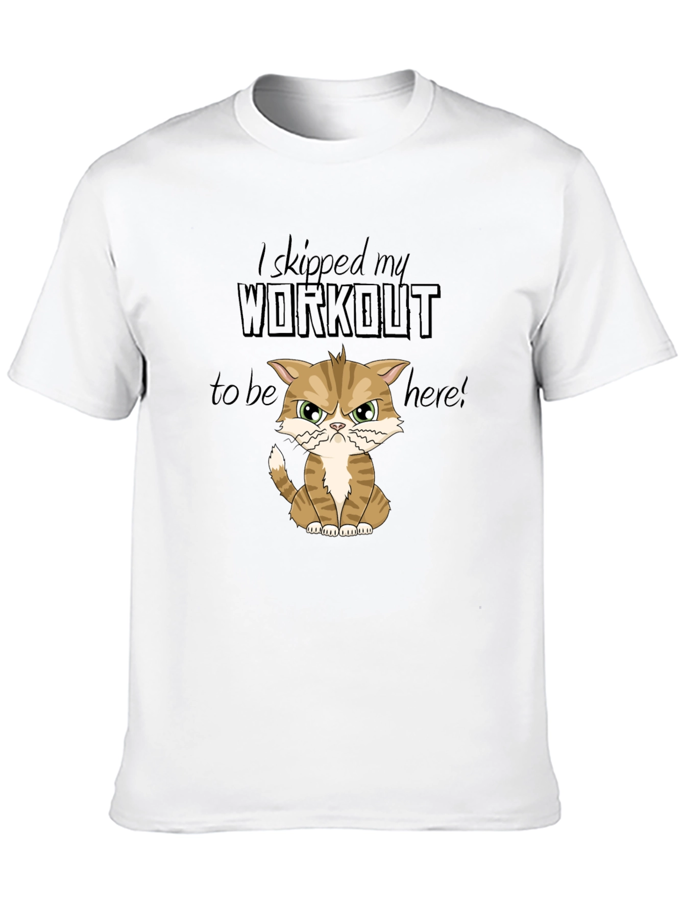 Black Skipped Workout Cat Graphic T-Shirt view 10