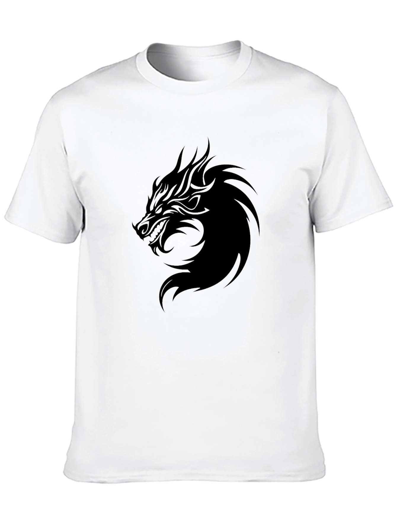 Black Men's Black Dragon Graphic T-Shirt view 10