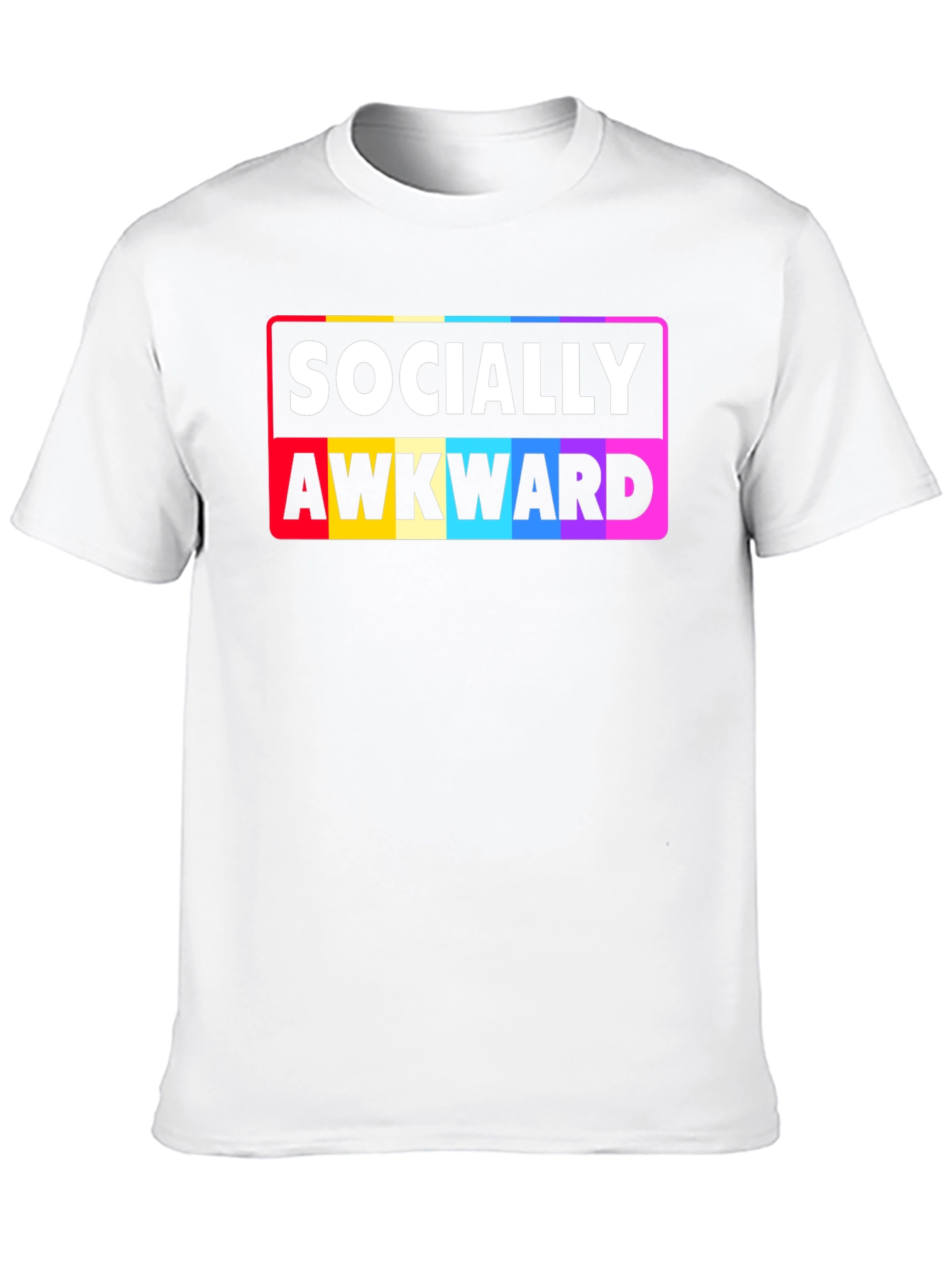 Black Socially Awkward Rainbow Pride T-Shirt view 10