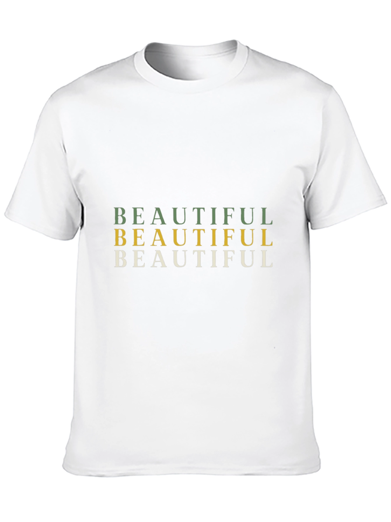 Black Stylish "Beautiful" Graphic Print T-Shirt view 10