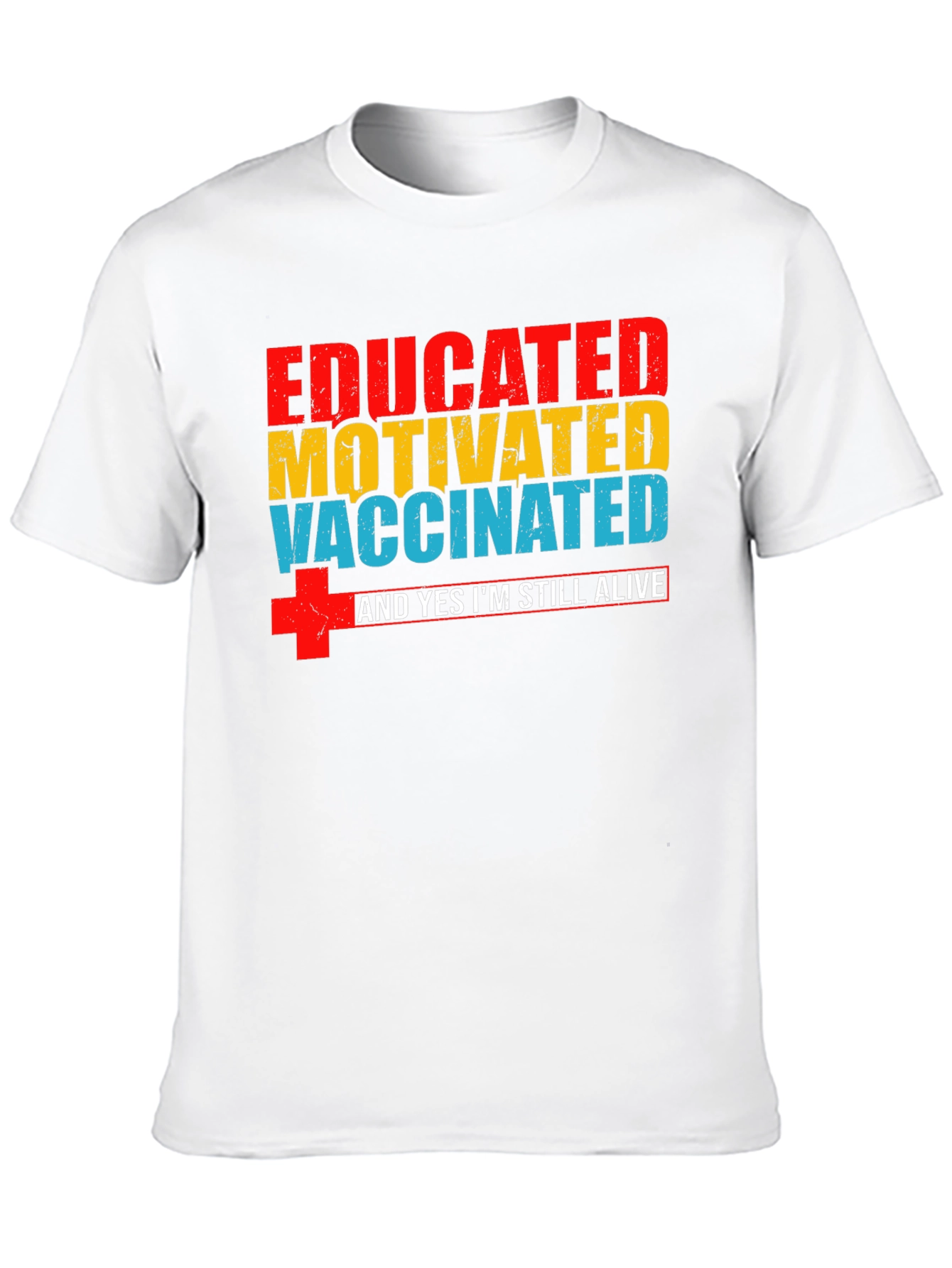 Black Educated Motivated Vaccinated T-Shirt view 10